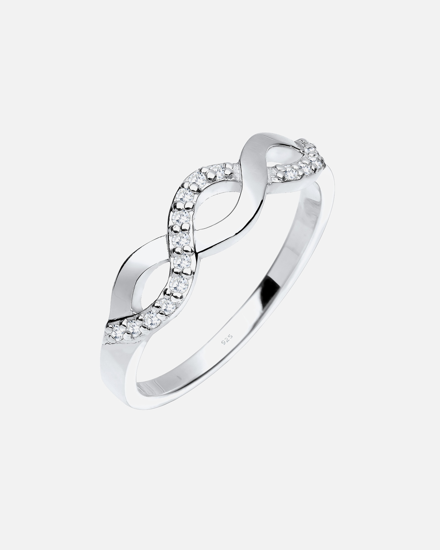 Bague pour Femme Elli Femmes Nœud vagues Infinity avec pierres en zirconium en argent sterling 925 58