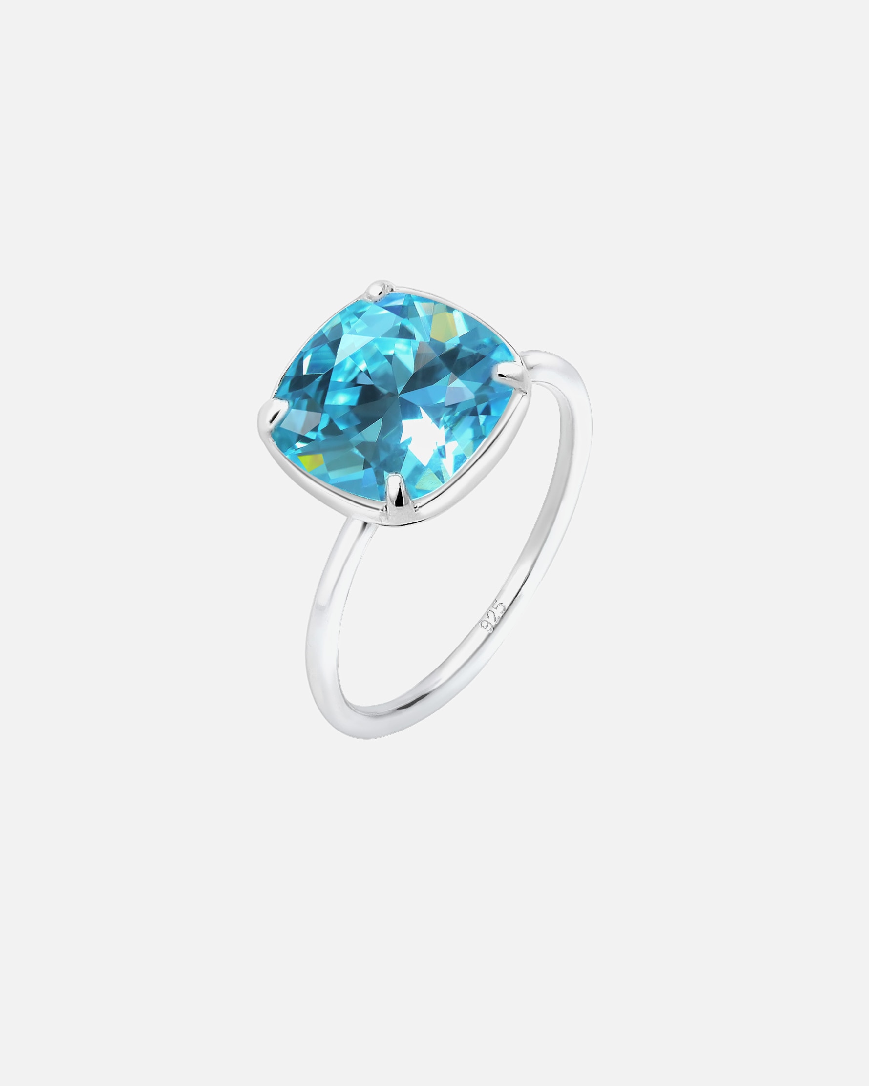 Bague pour Femme Elli Étroit Géo Cristaux Bleu Argent 925 52