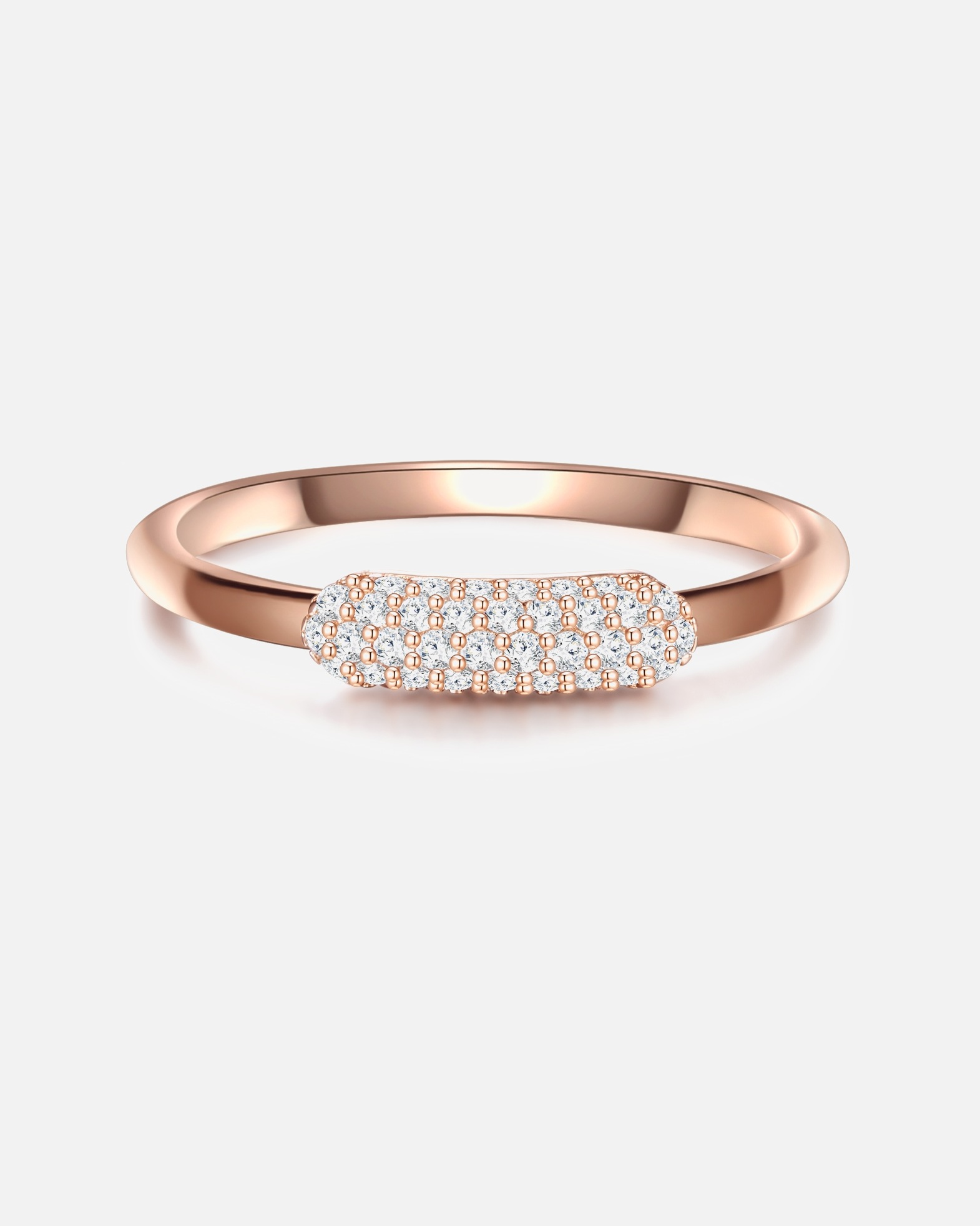 Bague pour Femme Glanzstücke München Bague en argent Argent sterling Oxyde de zirconium (CZ) en Or rose 52