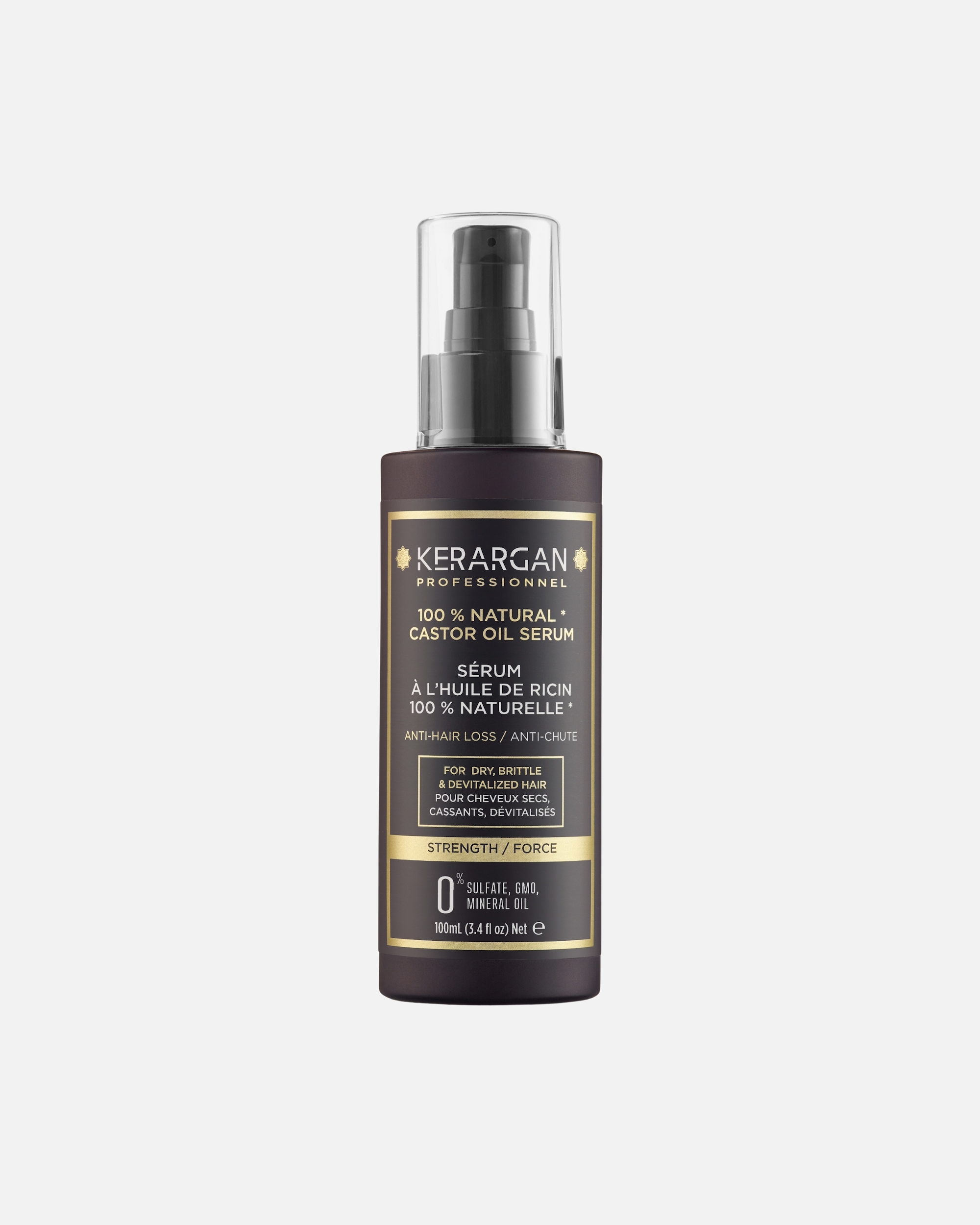 Sérum cheveux pour Unisexe Kerargan Kerargan - Sérum Anti-Chute à l'Huile de Ricin - 100ml Kerargan - Sérum Anti-Chute à l'Huile de Ricin - 100ml