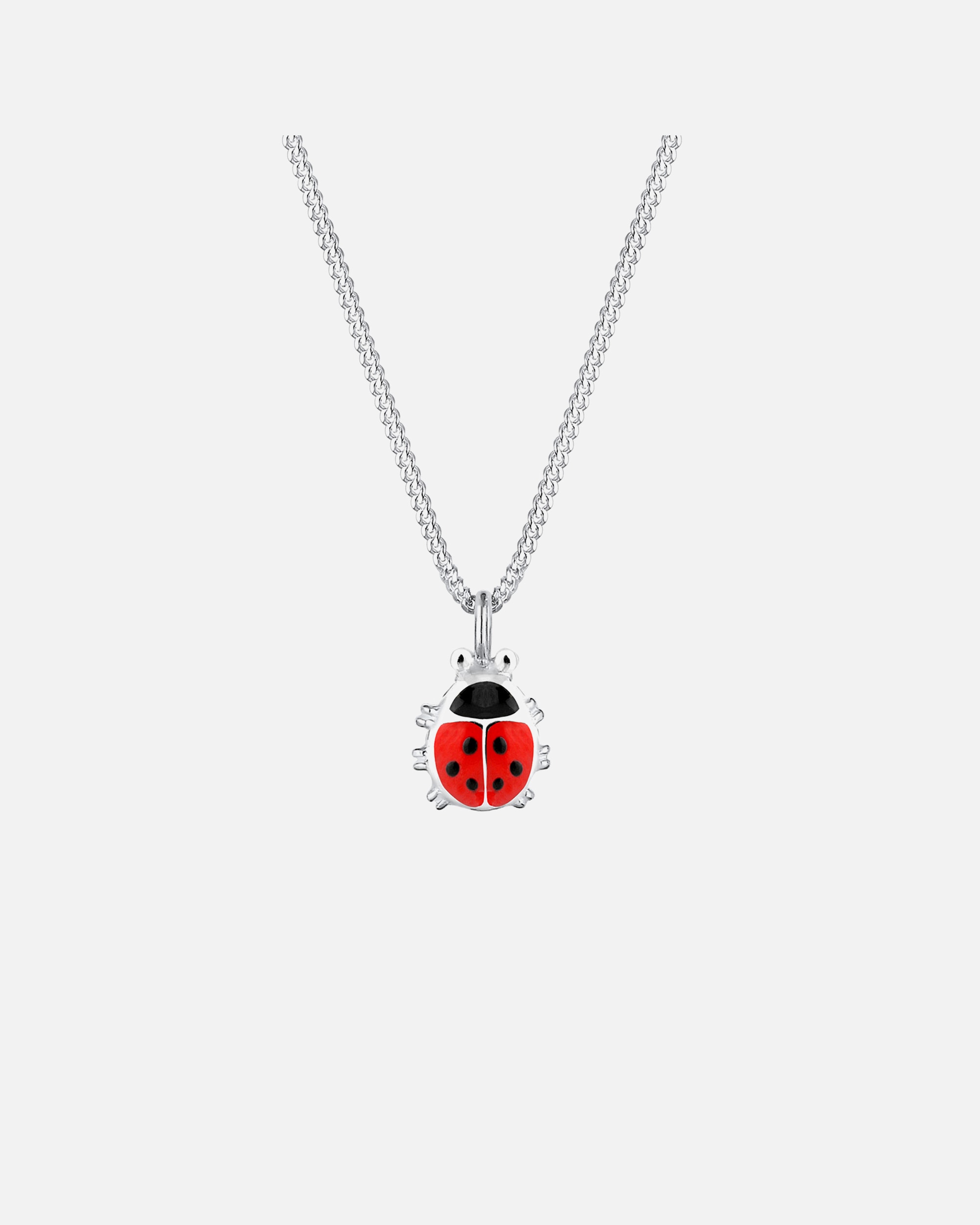 Collier pour Femme Elli Femme Pendentif Coccinelle Enfant Émail - (925/1000) Argent silberfarben