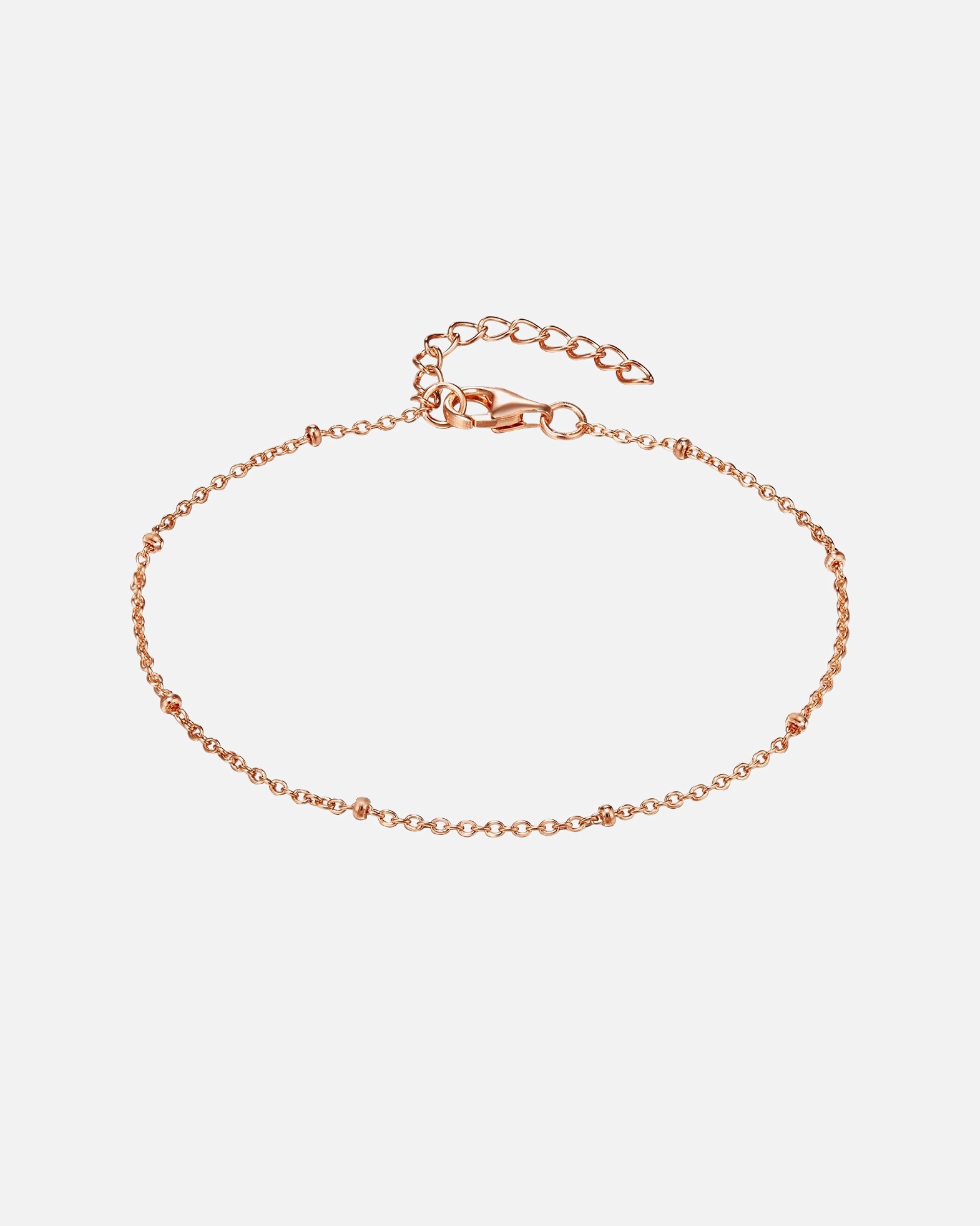 Bracelet pour Femme Lulu & Jane Bracelet en Argent sterling en Or rose Longueur de base 17,0 + rallonge 3,0 cm