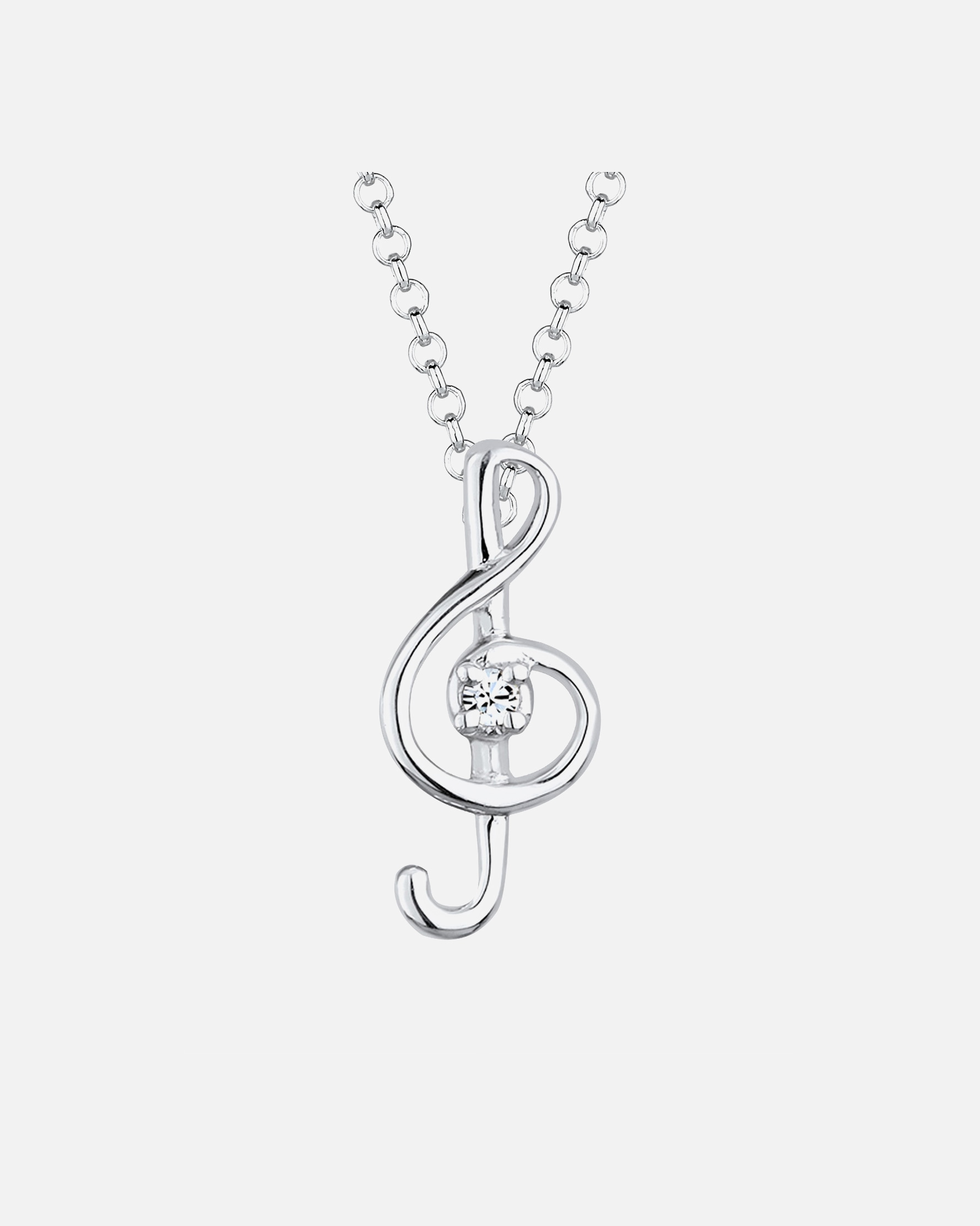 Collier pour Femme Elli Femmes clé de sol avec cristaux en argent sterling 925 45