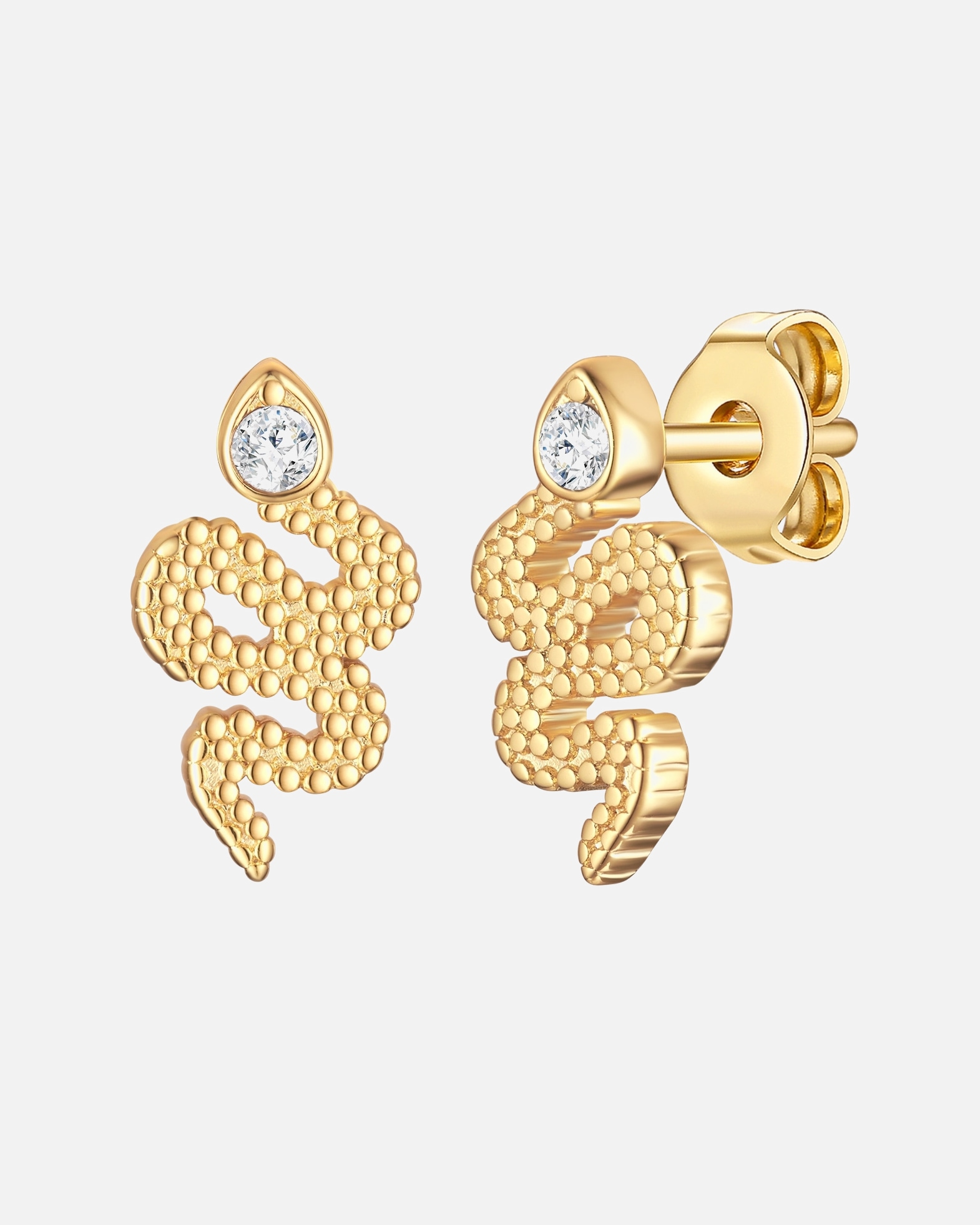 Boucles d'oreilles pour Femme Lulu & Jane Boucles d´oreilles Serpent en Métal en Or jaune 13,7 mm