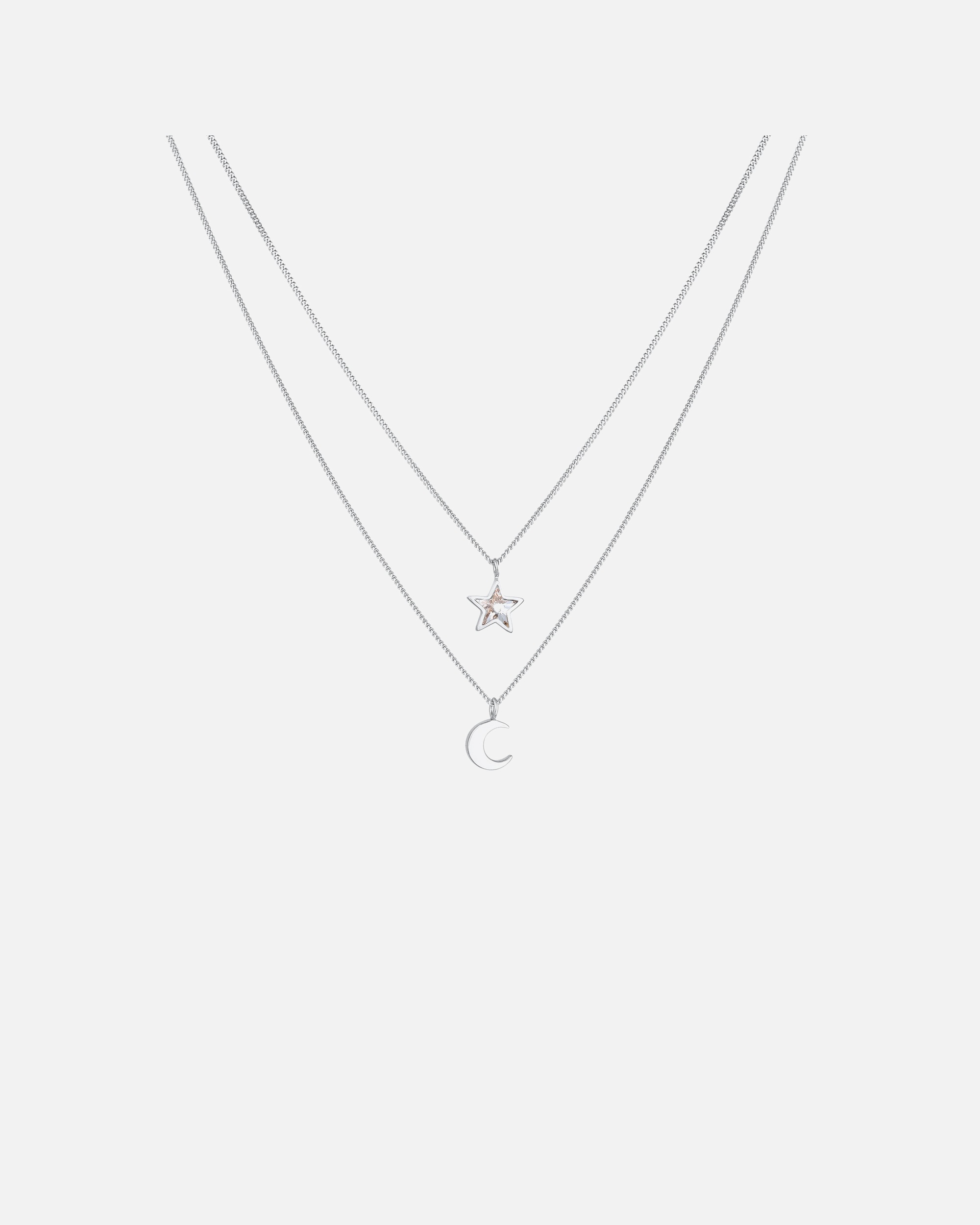 Collier pour Femme Elli Enfants couches étoile demi-lune pendentif avec cristal en argent sterling 925 silberfarben