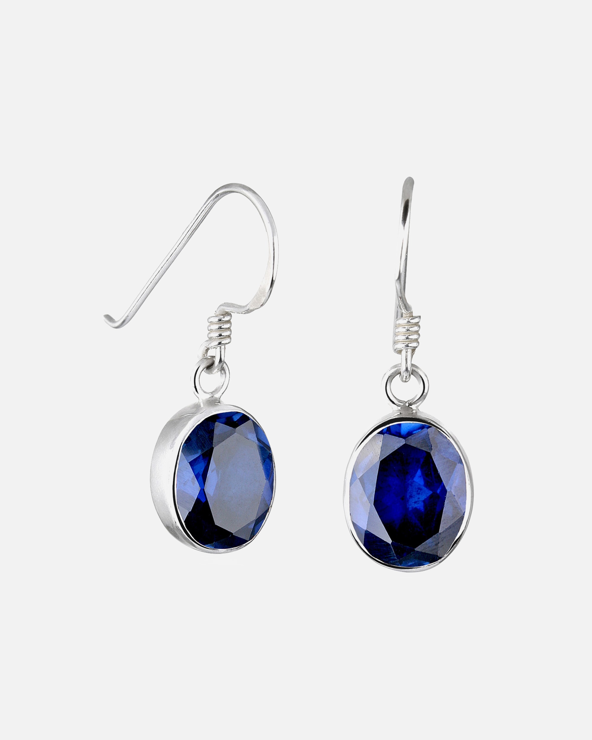 Boucles d'oreilles pour Femme Saphir synthétique Élégant Étincelant Argent 925 Bleu