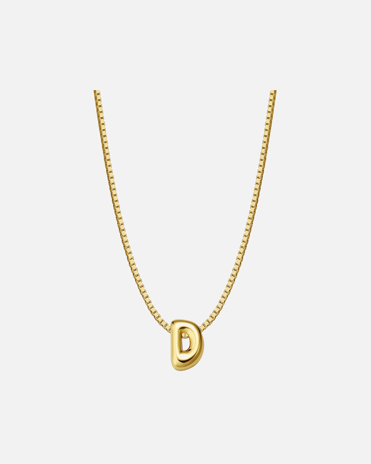 Collier pour Femme Glanzstücke München Collier Lettre D en Argent Sterling en or jaune 40,0 cm Basiskette + 5,0 cm Verlängerung