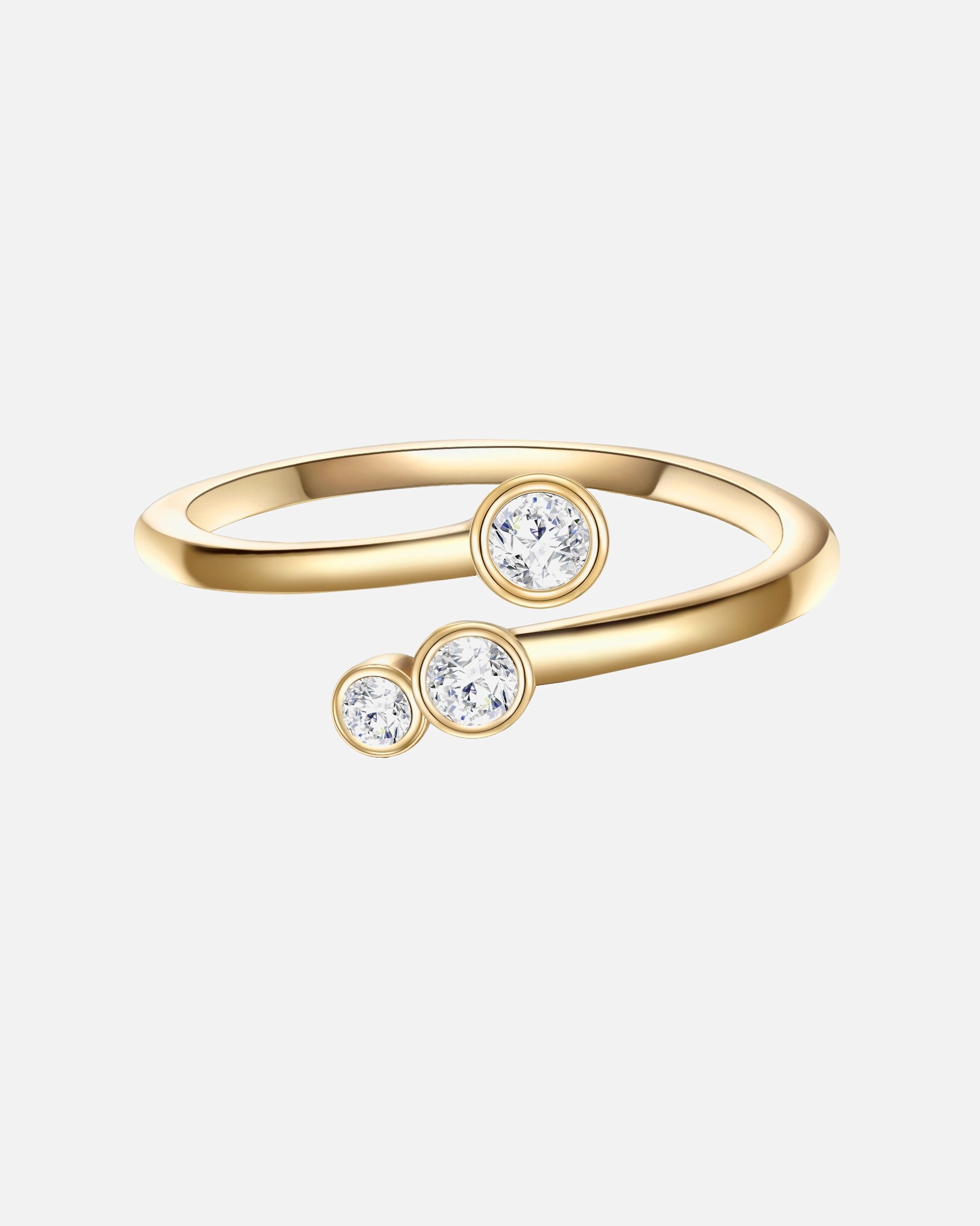 Bague pour Femme Glanzstücke München Bague en argent Argent sterling Oxyde de zirconium (CZ) en Or jaune 48