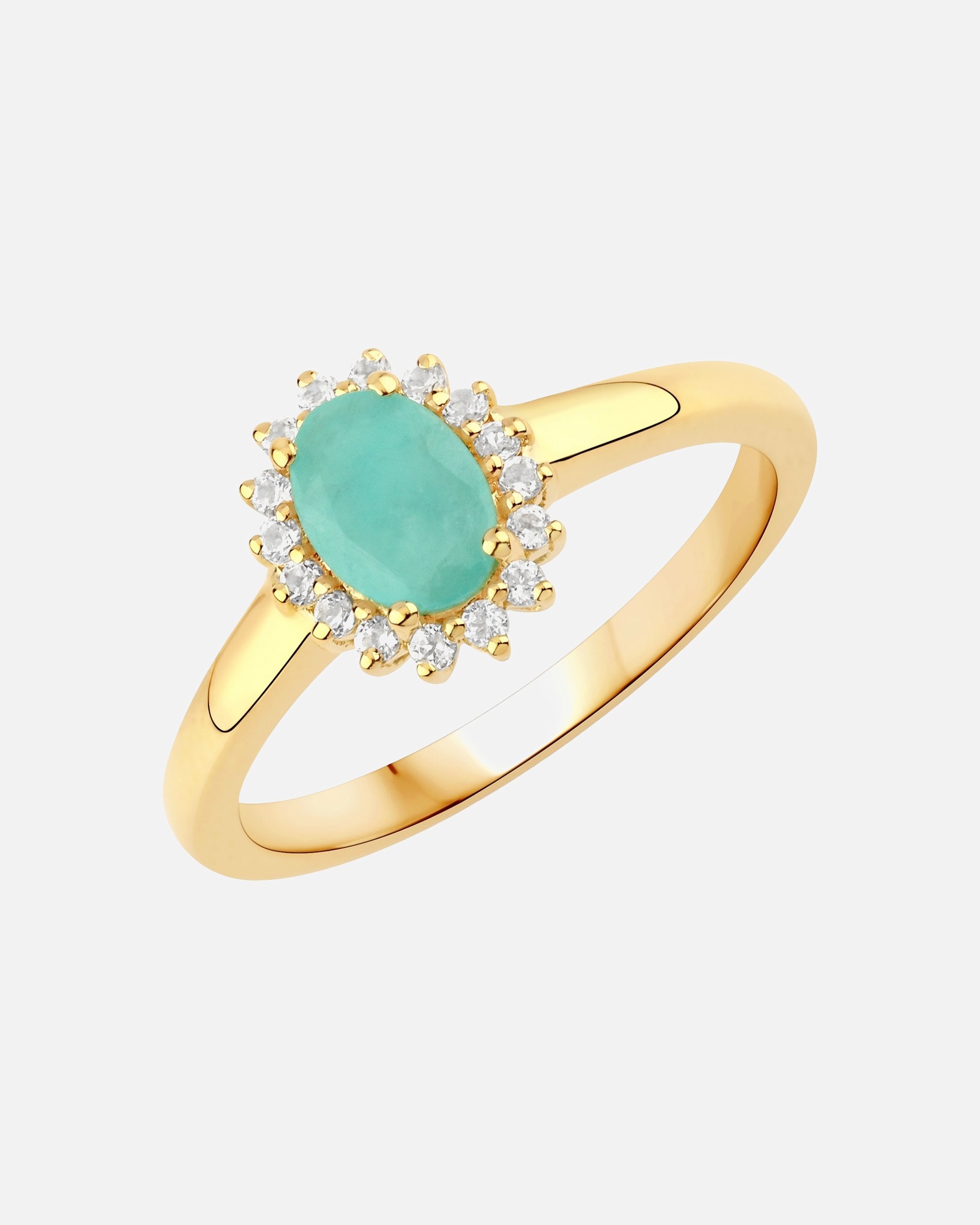 Bague pour Femme Rafaela Donata Bague Argent sterling Emeraude en Or jaune 56