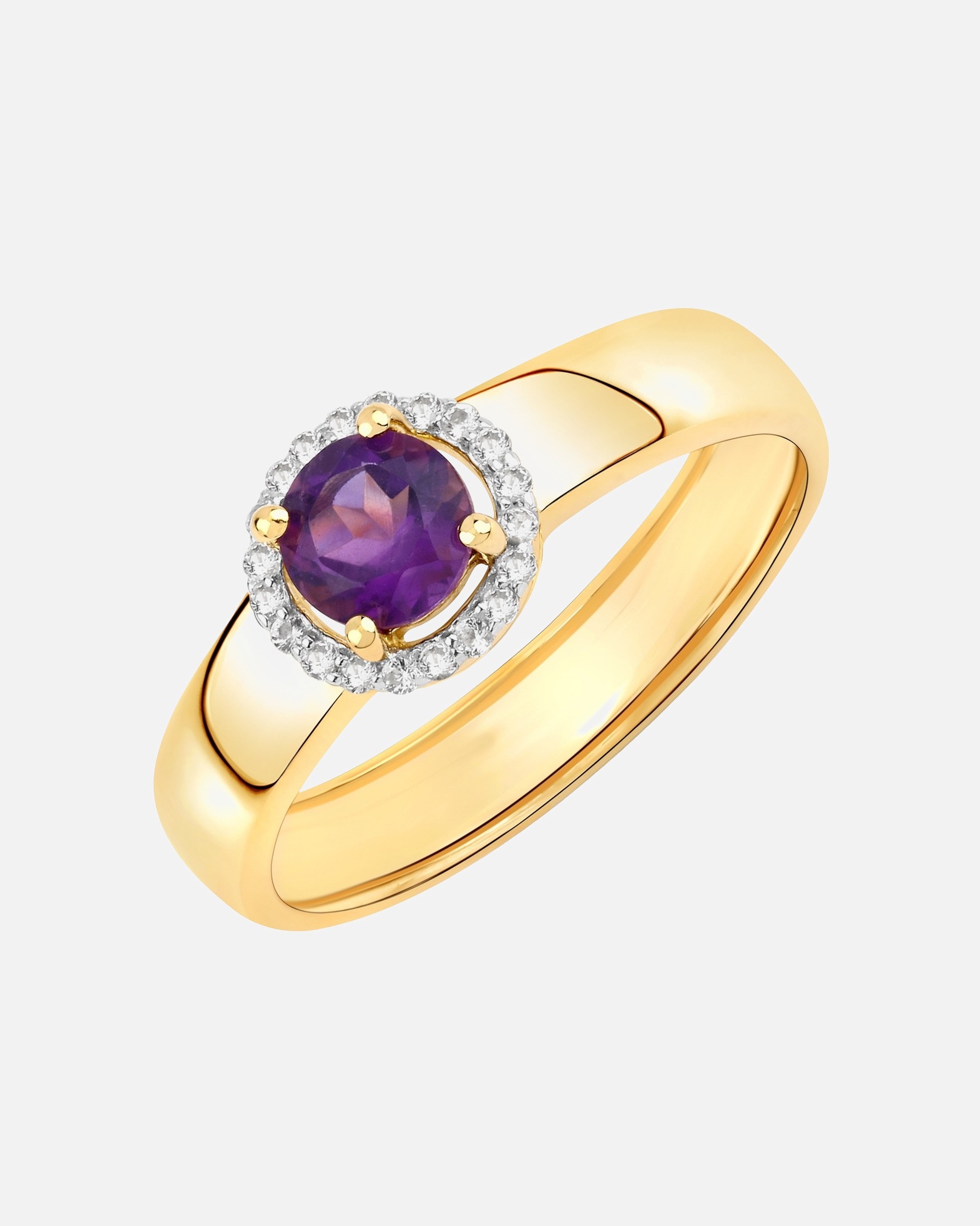 Bague pour Femme Rafaela Donata Bague Argent sterling Améthyste en Or jaune 56