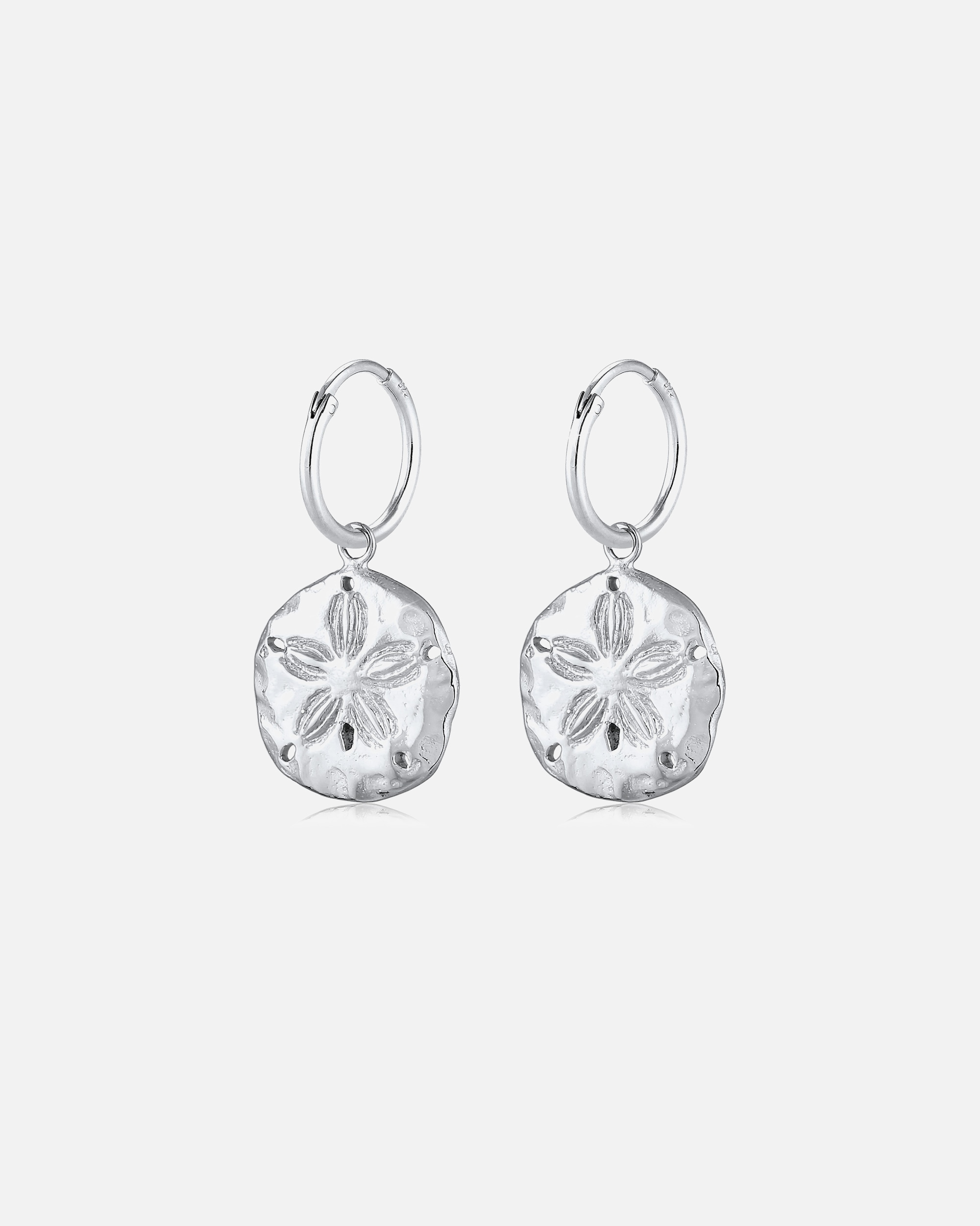 Boucles d'oreilles pour Femme Elli Créoles Pendetif de Pièce Fleur Été Trend Boucles d'Oreilles Femme - (925/1000) Argent silberfarben