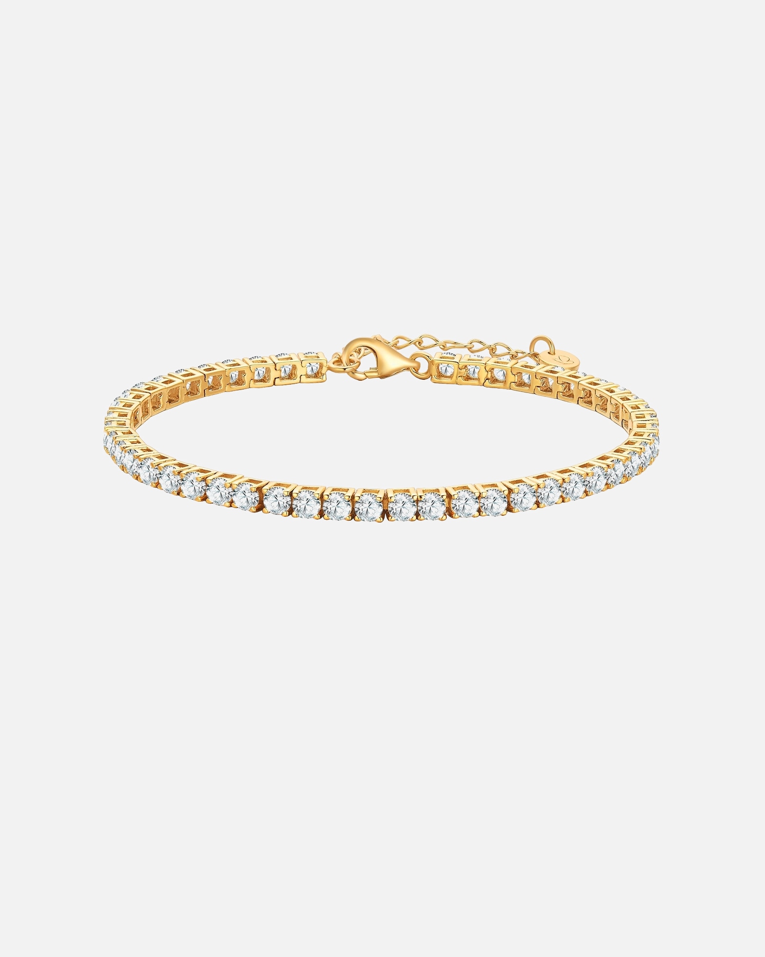 Bracelet pour Femme Glanzstücke München Bracelet en argent sterling en or jaune avec zirconium Longueur de base 17,0 + rallonge 3,0 cm