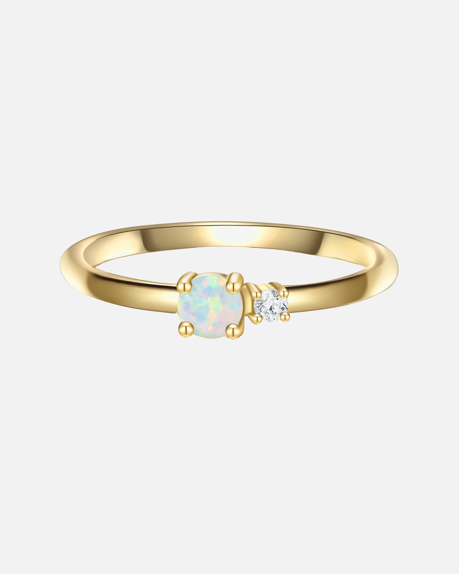 Bague pour Femme Glanzstücke München Bague en argent Argent sterling Oxyde de zirconium (CZ) en Or jaune 58