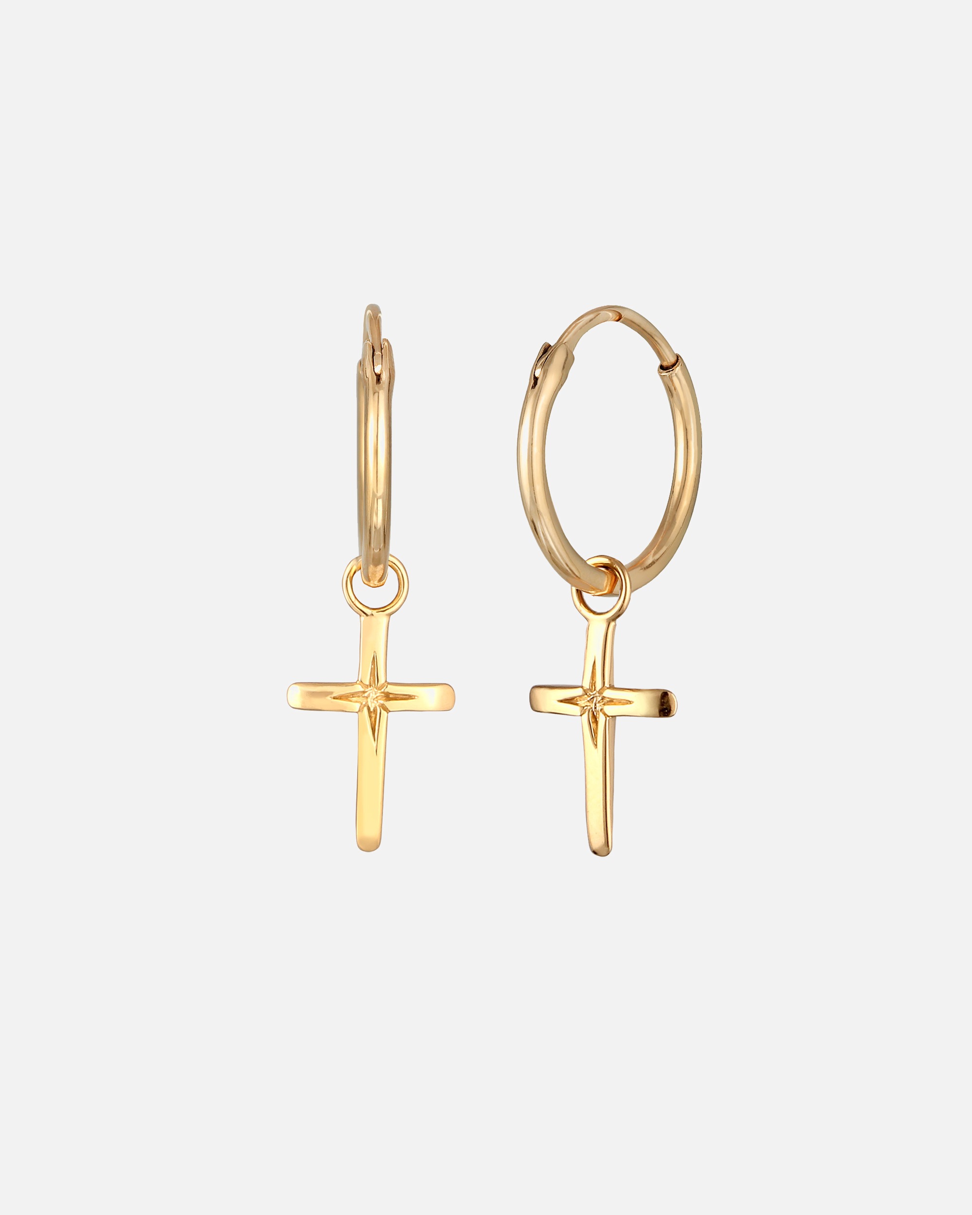 Boucles d'oreilles pour Femme Elli Créole sans pierre Croix 925 Sterling Silver goldfarben