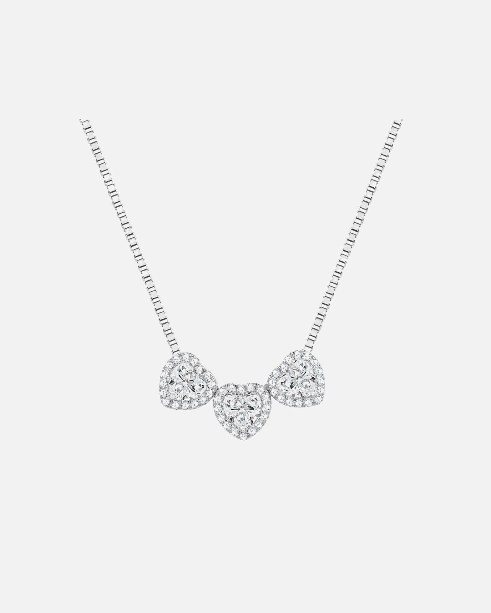 Collier pour Femme Lulu & Jane Collier Cœur en laiton en Argent avec Zircon 40,0 cm Basiskette + 5,0 cm Verlängerung