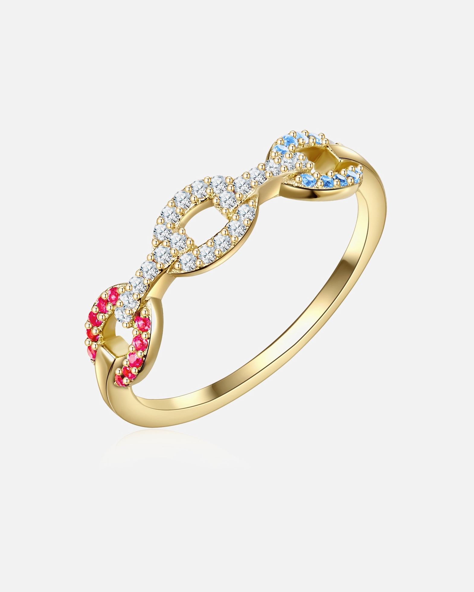 Bague pour Femme Lulu & Jane Bague en Laiton en Or jaune 56