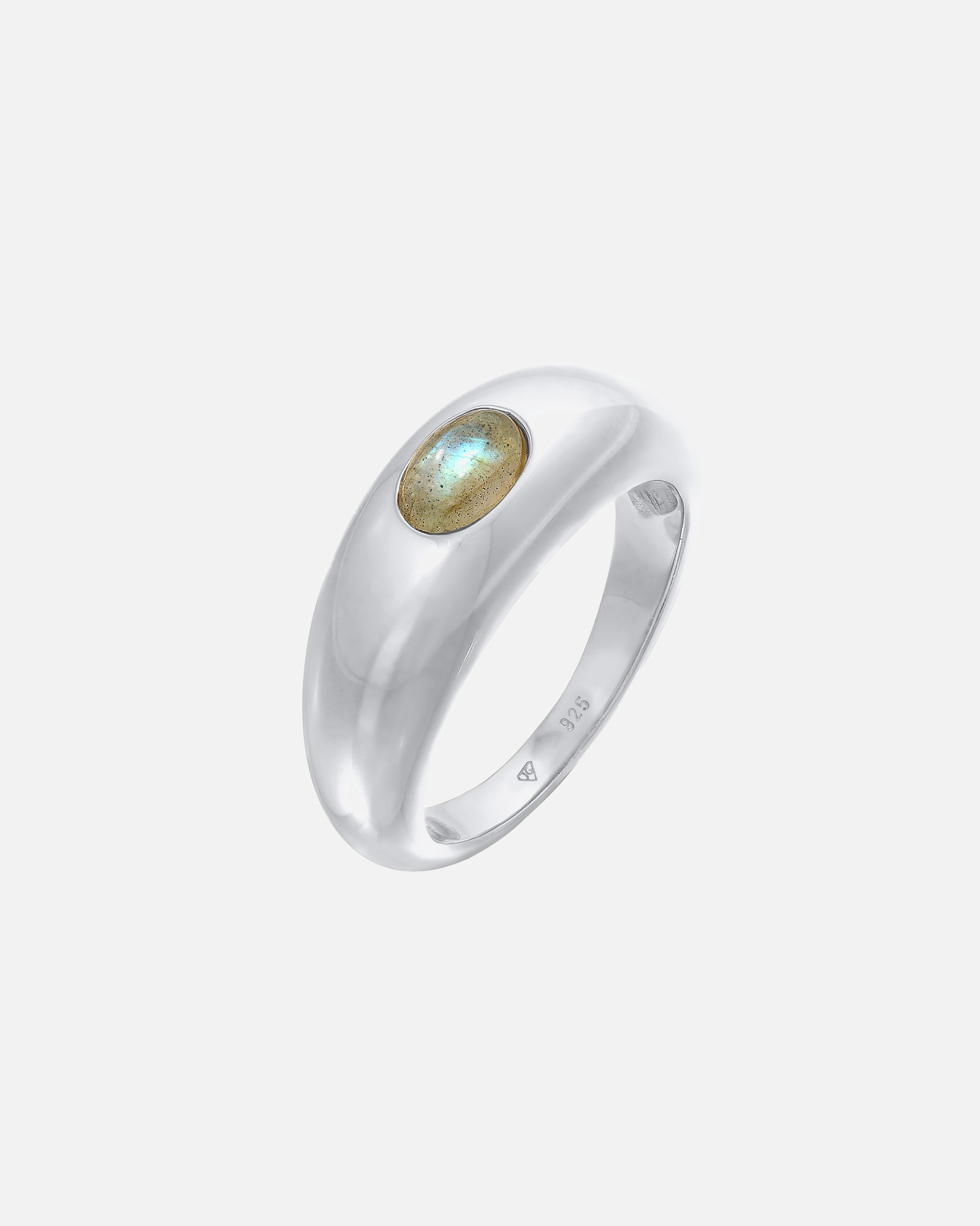 Bague pour Femme Elli PREMIUM Labradorit Edelstein Schlicht 925 Silber 56