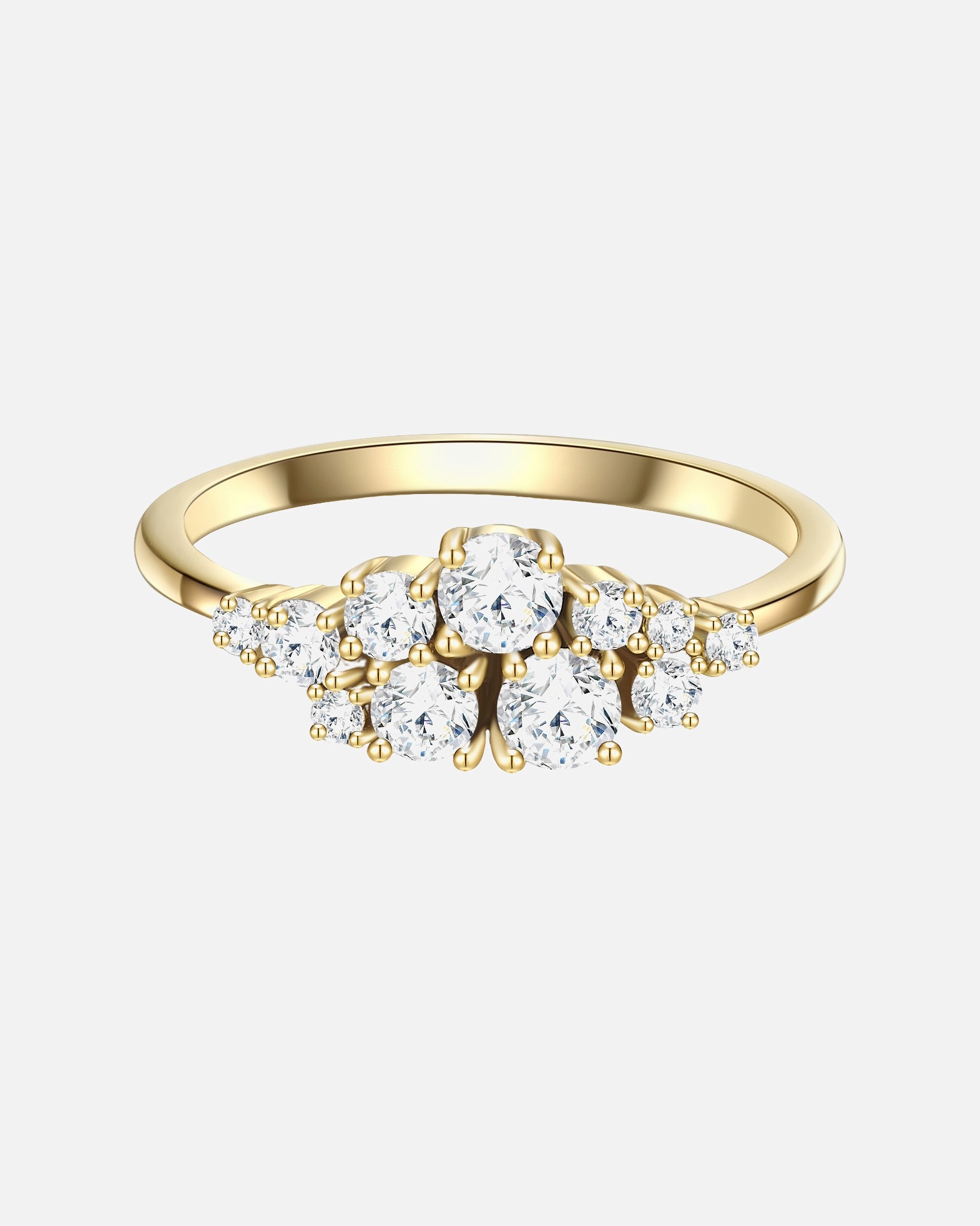 Bague pour Femme Glanzstücke München Bague en argent Argent sterling Oxyde de zirconium (CZ) en Or jaune 60