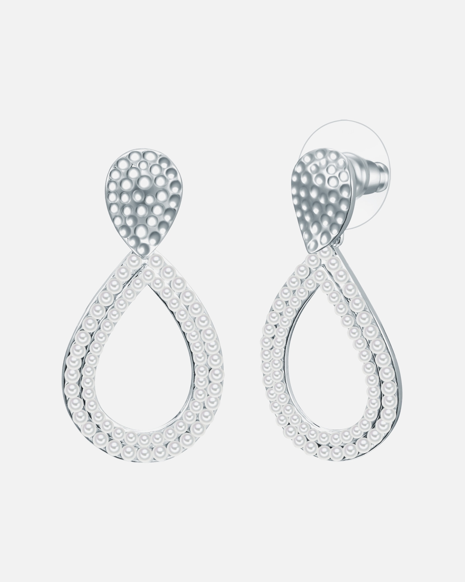 Boucles d'oreilles pour Femme Lulu & Jane Boucles d´oreilles en Métal en Argent 34,4 mm