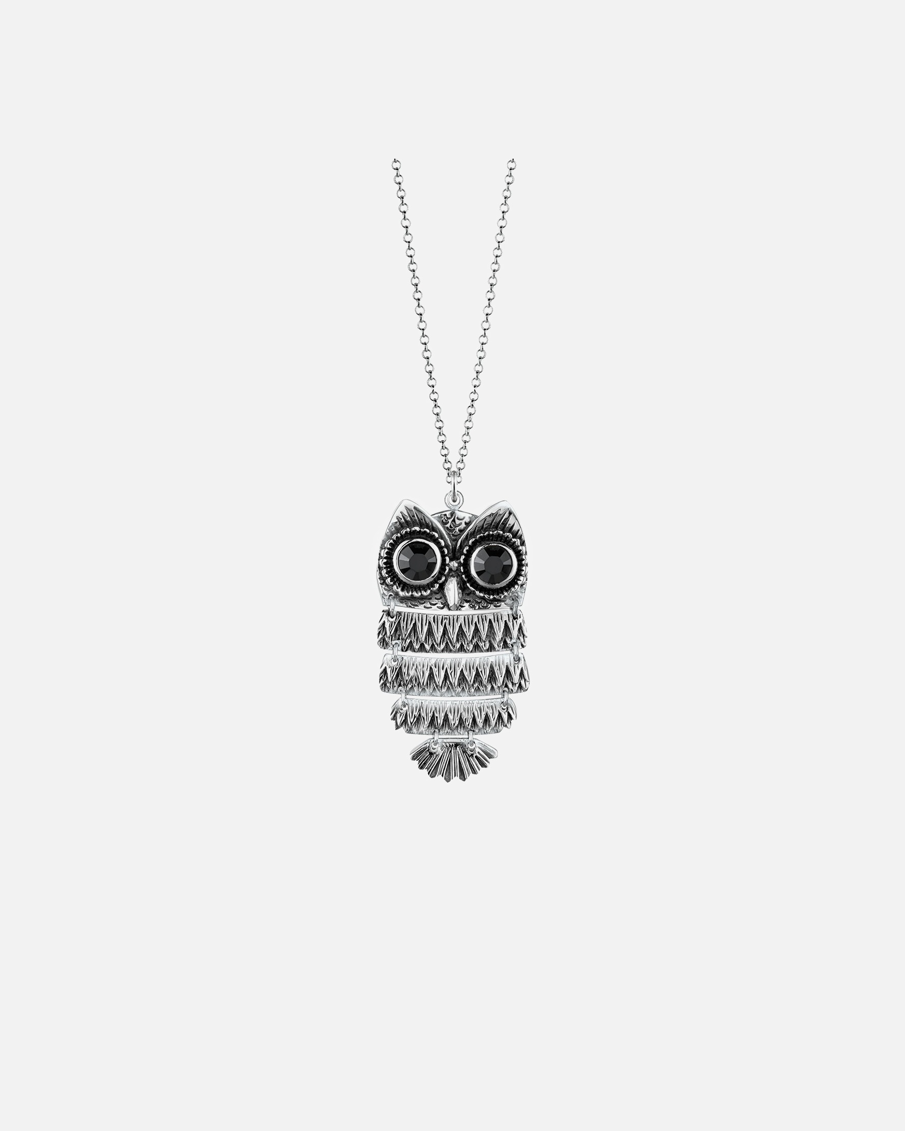 Collier pour Femme Elli Femmes animal hibou avec cristaux noir en argent sterling 925 70