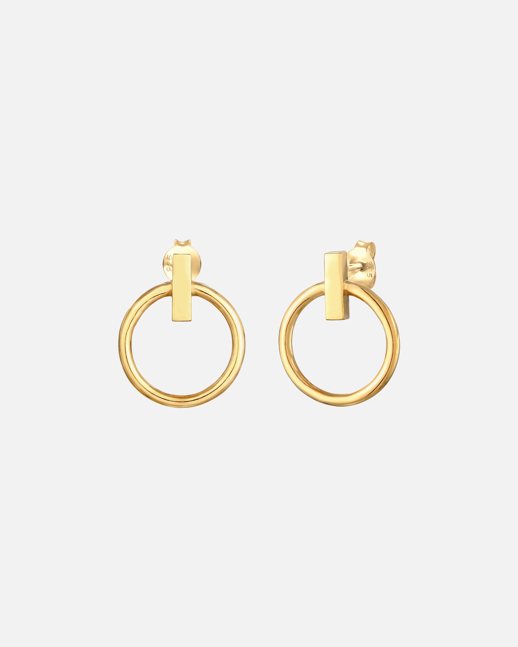 Boucles d'oreilles pour Femme Elli Cercles Découpe Géo Basic Minimal Clous d'Oreille Femme - (925/1000) Argent goldfarben