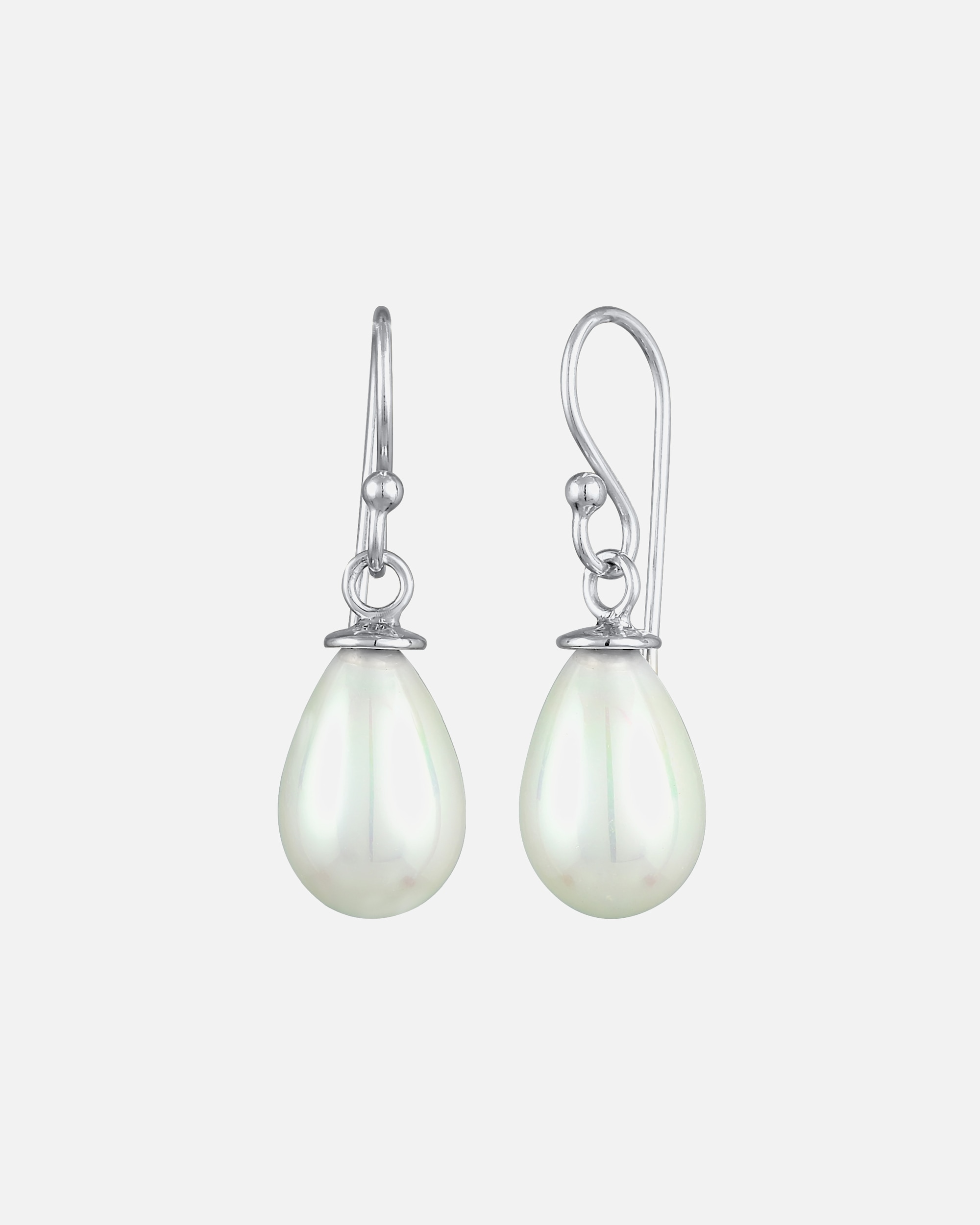 Boucles d'oreilles pour Femme Nenalina Femmes Pendentif d'oreilles Ovale Classique avec perle de coquillage en argent sterling 925 silberfarben