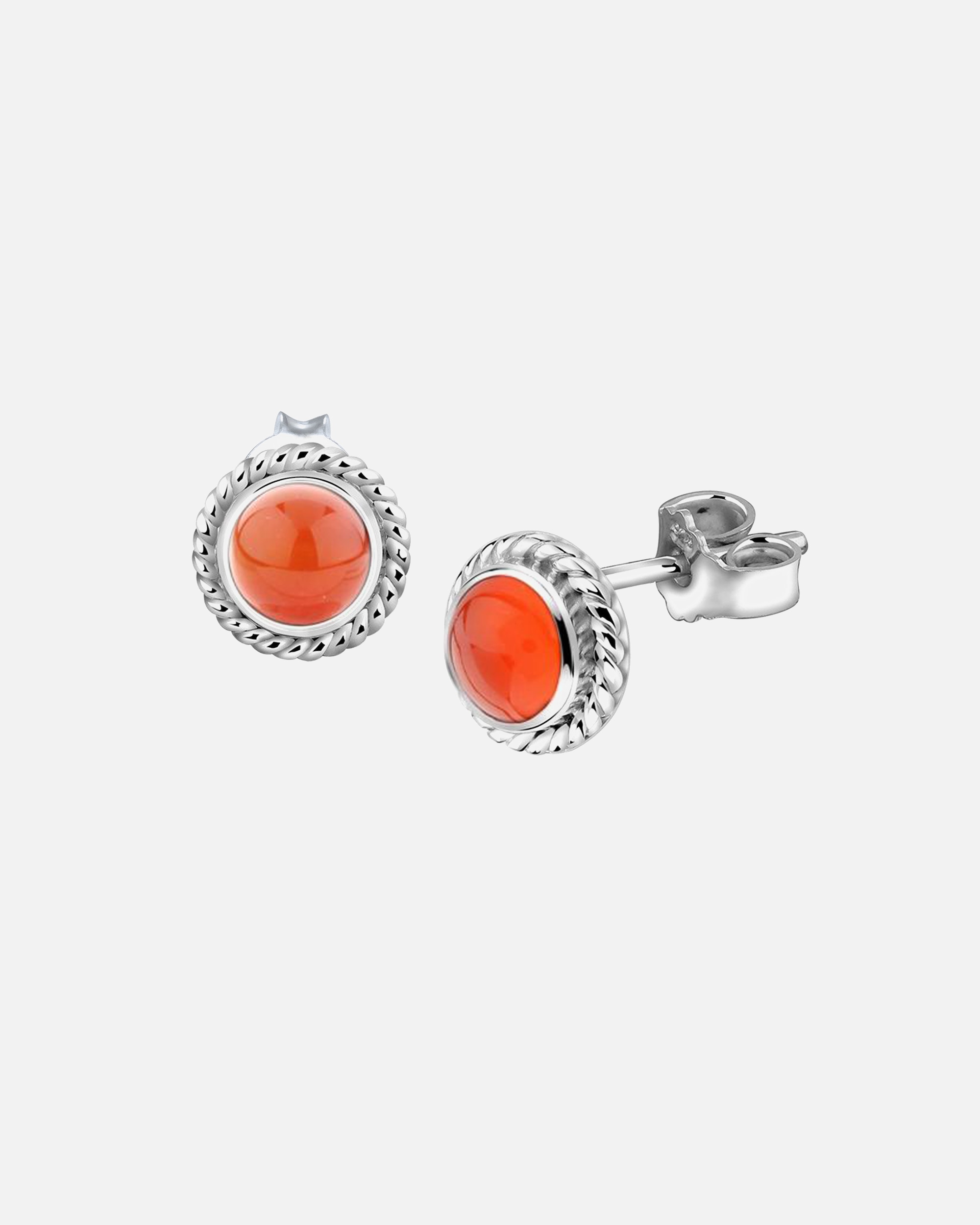 Boucles d'oreilles pour Femme Nenalina Femmes clous d'oreilles avec pierres précieuses en cornaline en argent sterling 925 Orange