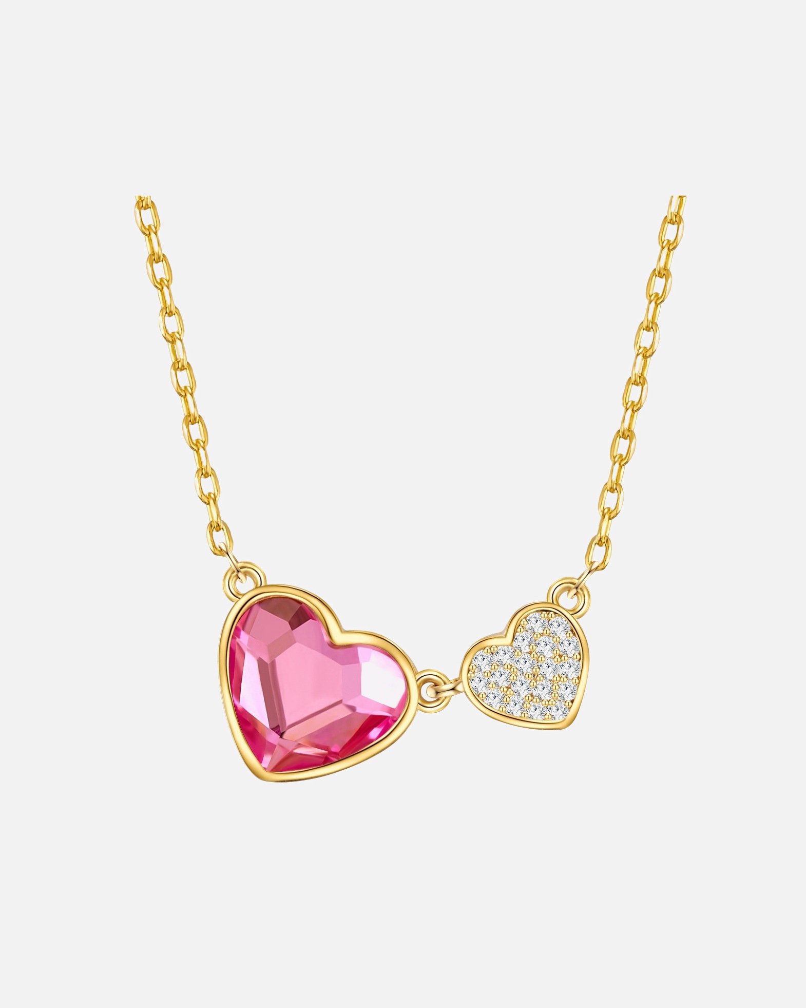 Collier pour Femme Lulu & Jane Chaîne Coeur en Métal en Or jaune Chaîne de base 40,5 cm + extension 5,0 c