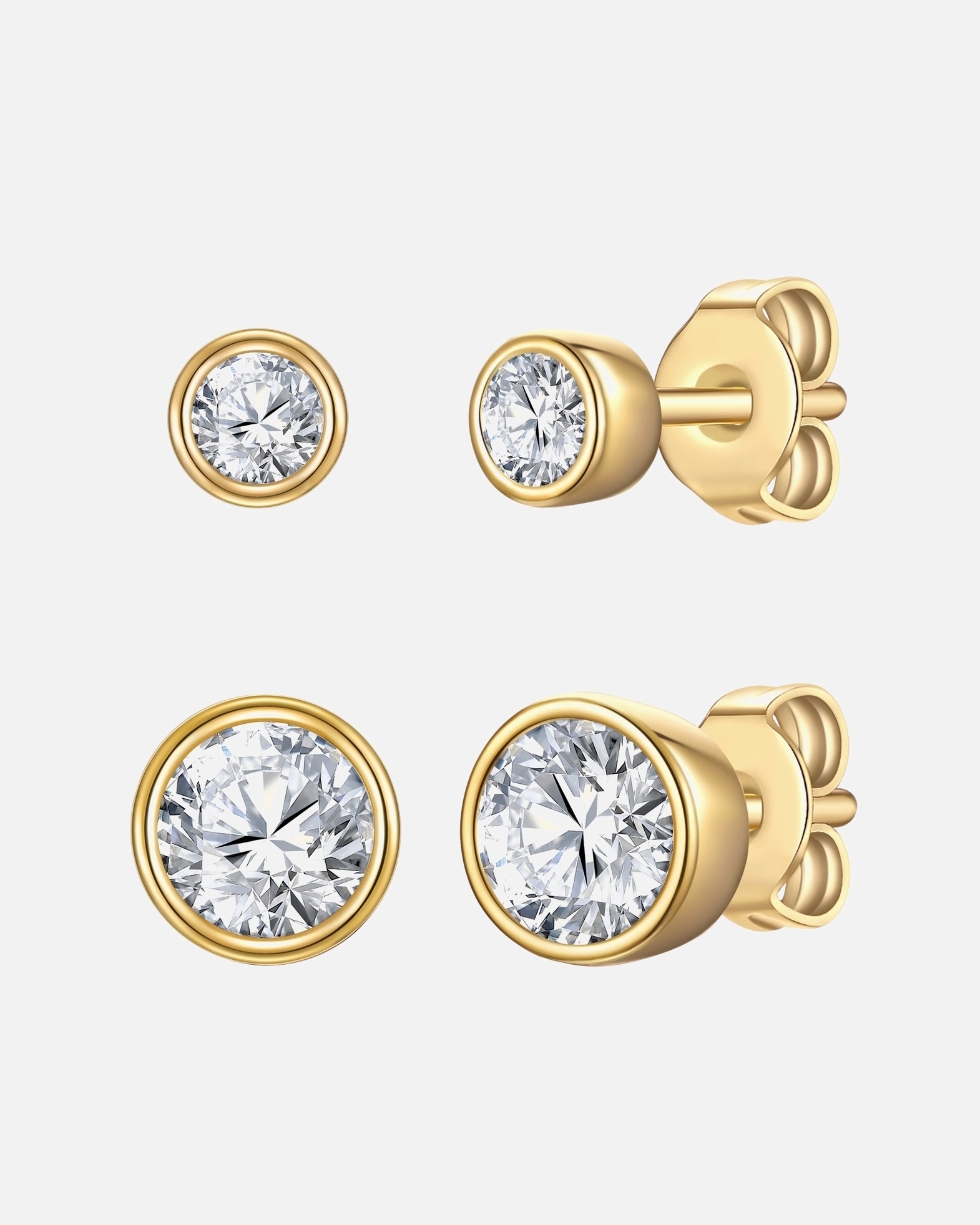 Boucles d'oreilles pour Femme Rafaela Donata Ensemble (lot de 2 paires de boucles) en Argent sterling en Or jaune 6,2/4,2 mm