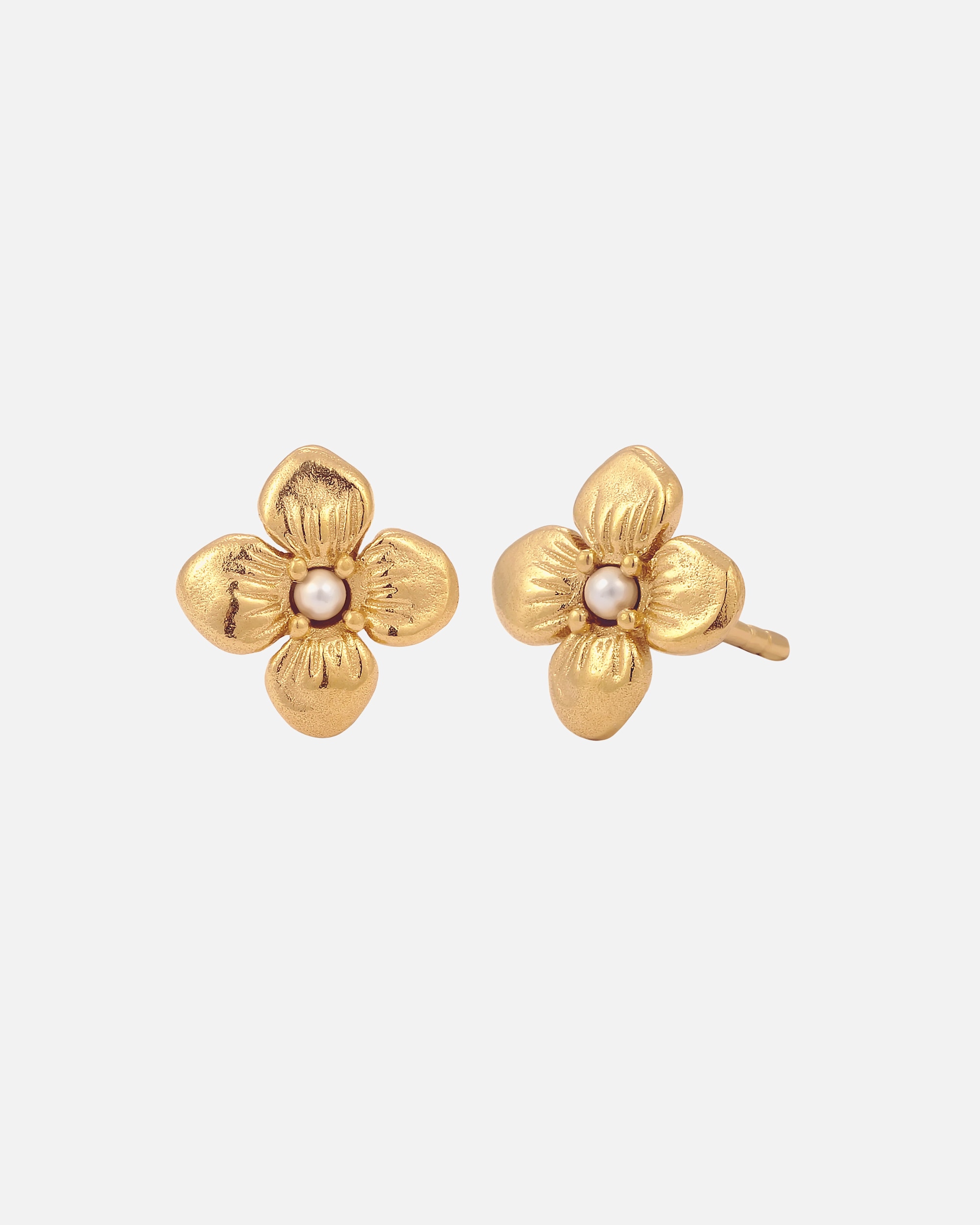Boucles d'oreilles pour Femme Elli Clous Fleur Perle Synthétique Blanche 925 Sterling Silver goldfarben