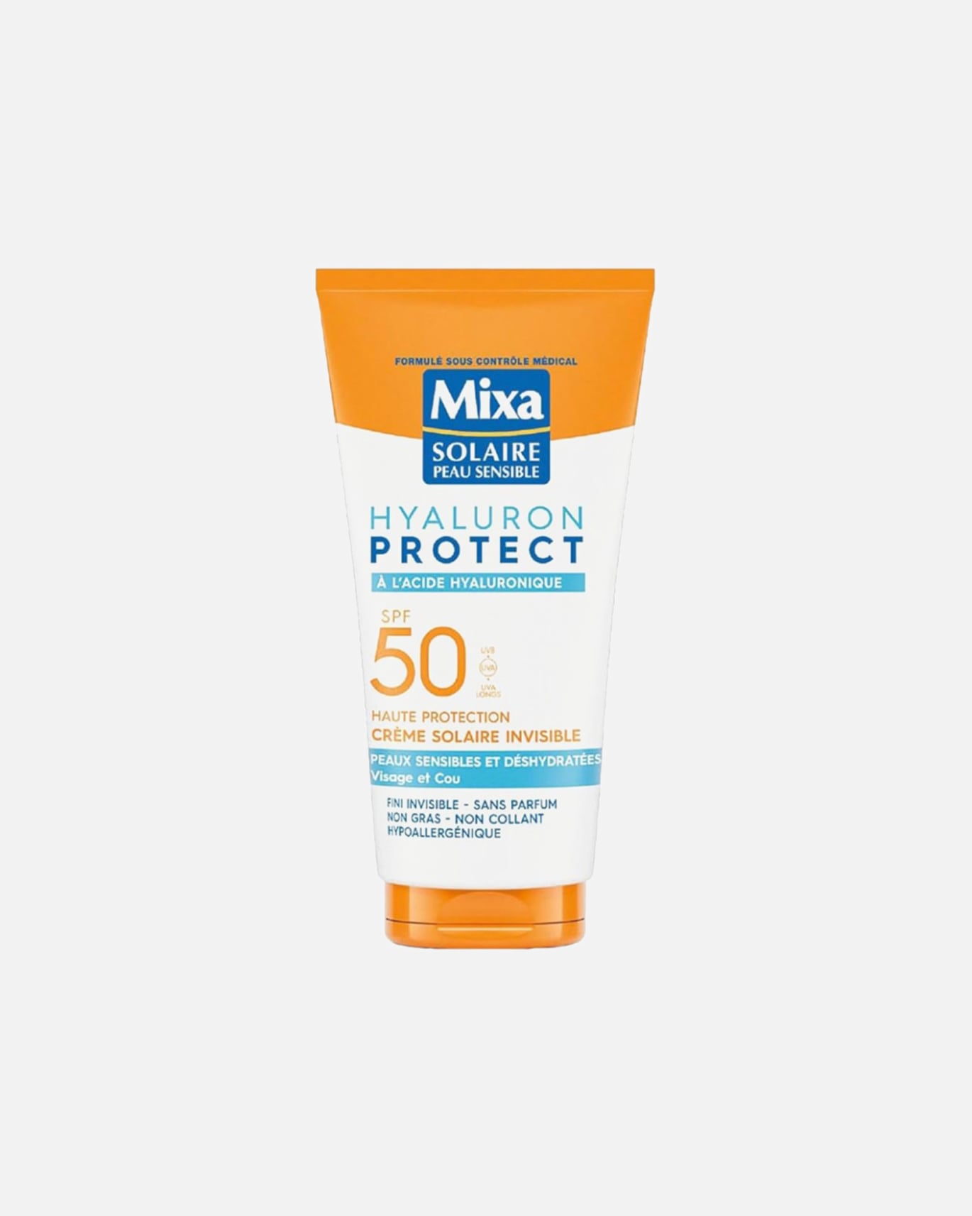 Crème solaire pour Unisexe Mixa Crème Solaire Hyaluron Protect Hydratation 24H SPF50 50 ml