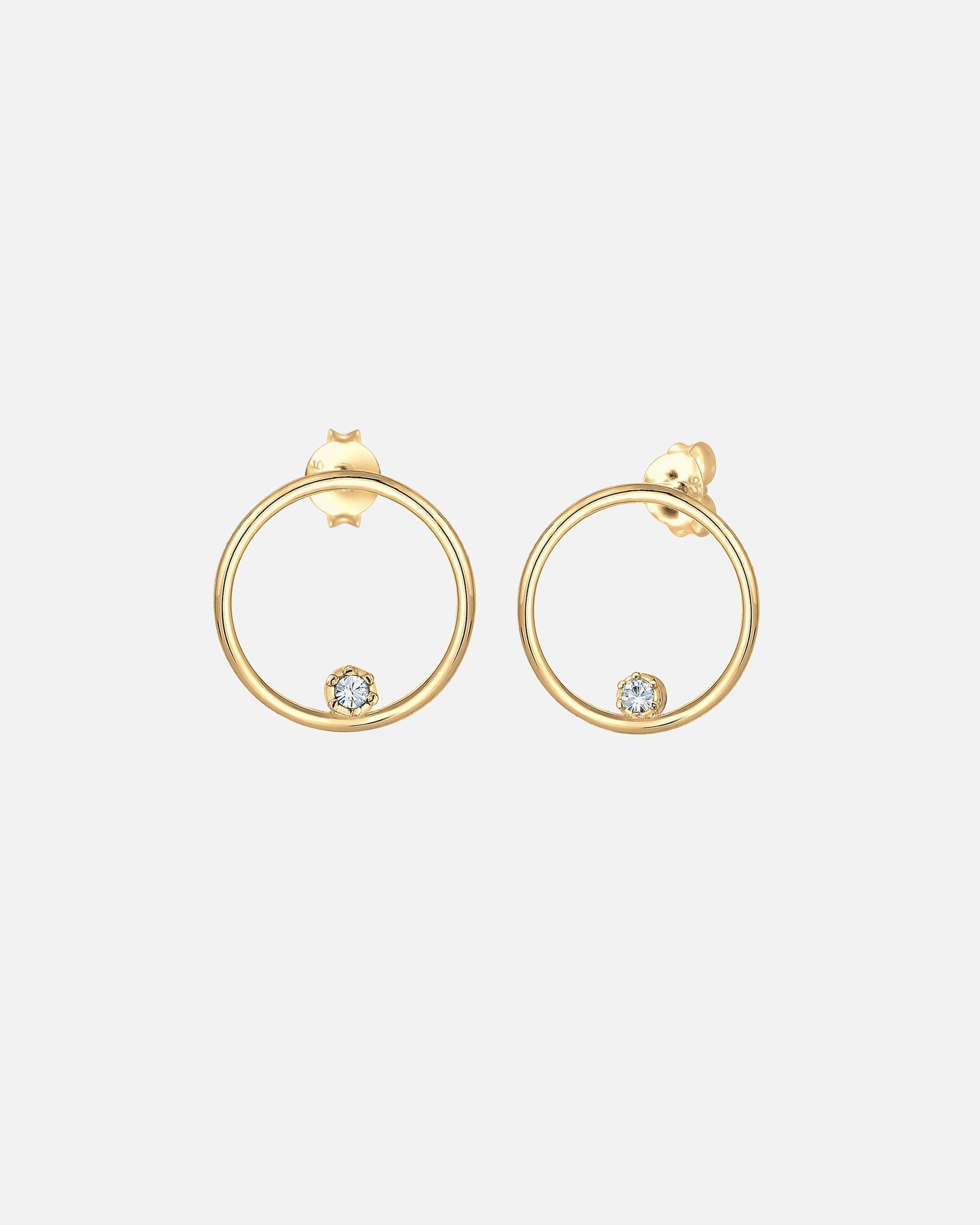 Boucles d'oreilles pour Femme Elli Femmes cercle avec cristaux en argent sterling 925 goldfarben
