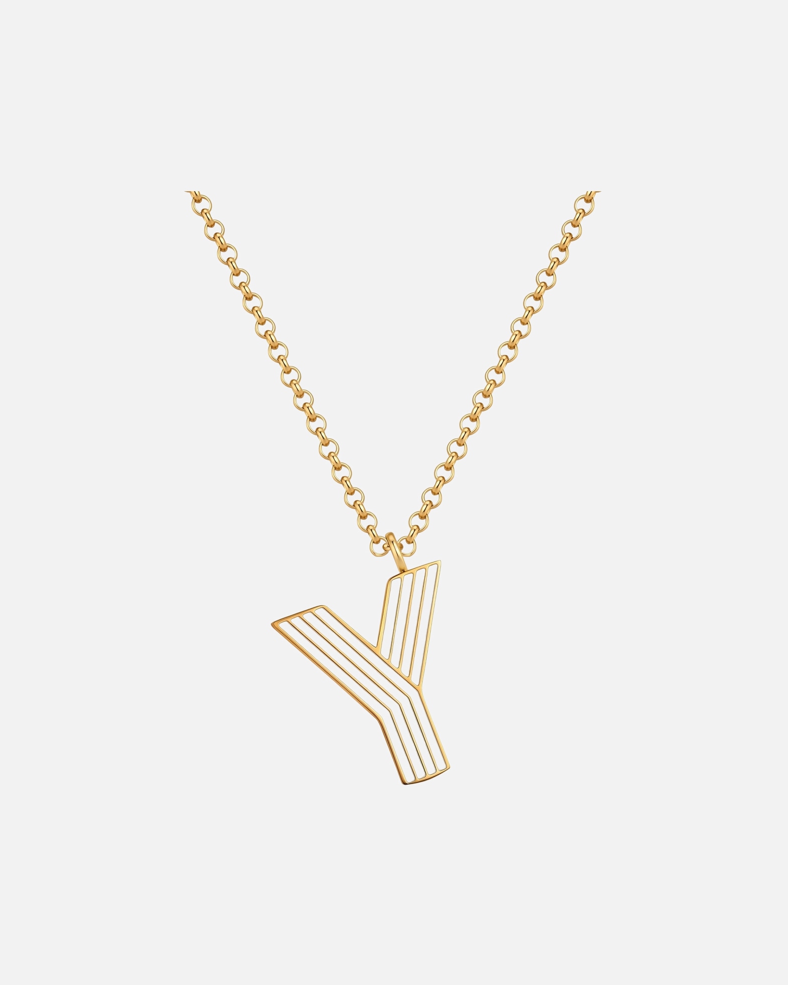 Collier pour Femme Glanzstücke München Collier Lettre Y en Acier Inoxydable en Doré 40,0 cm Basiskette + 5,0 cm Verlängerung