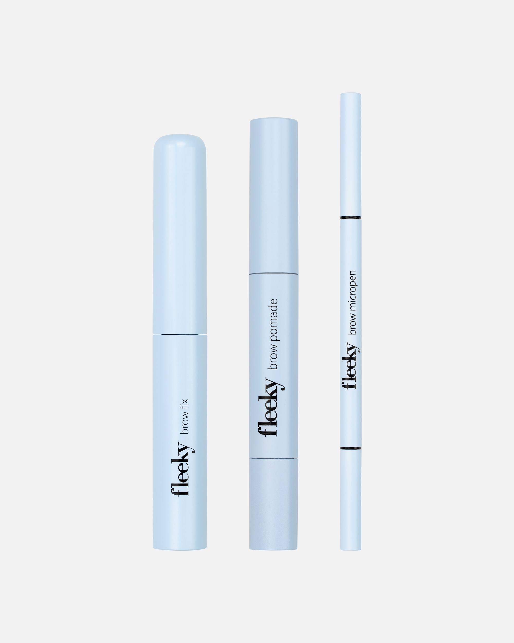 Coffret de maquillage pour les sourcils pour Unisexe Fleeky Kit de Sourcils Complet Vegan - Crayon, Pommade et Fixateur brun clair