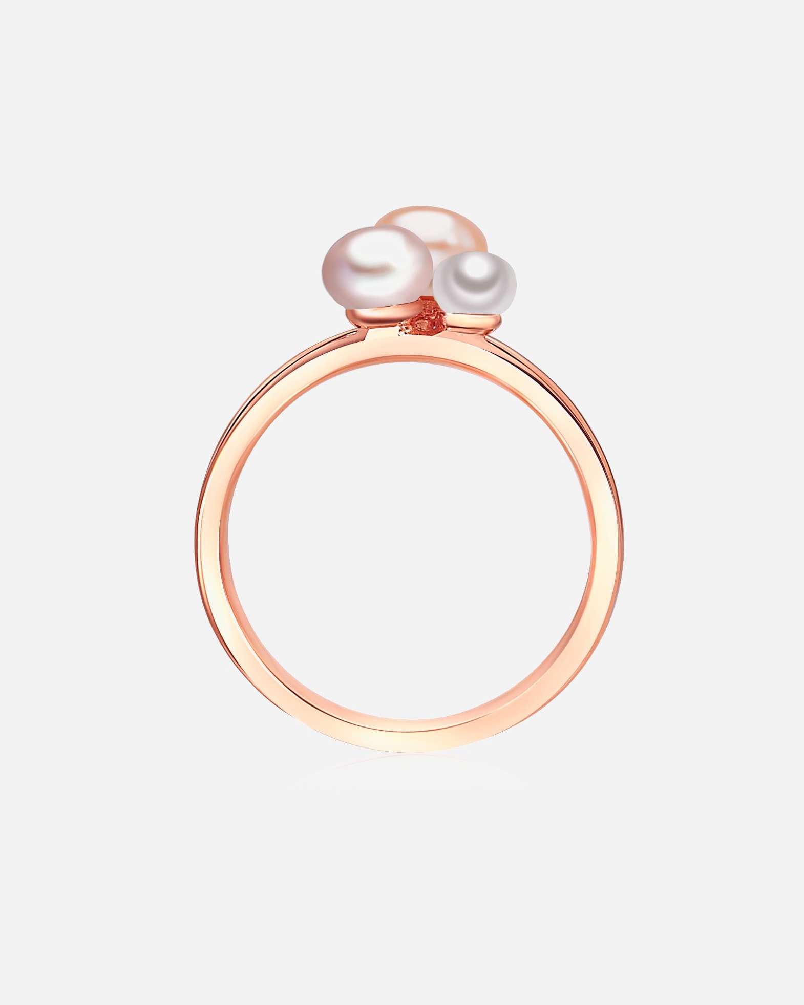 Bague pour Femme Lulu & Jane Bague Argent sterling Perle de culture d'eau douce en Or rose 60