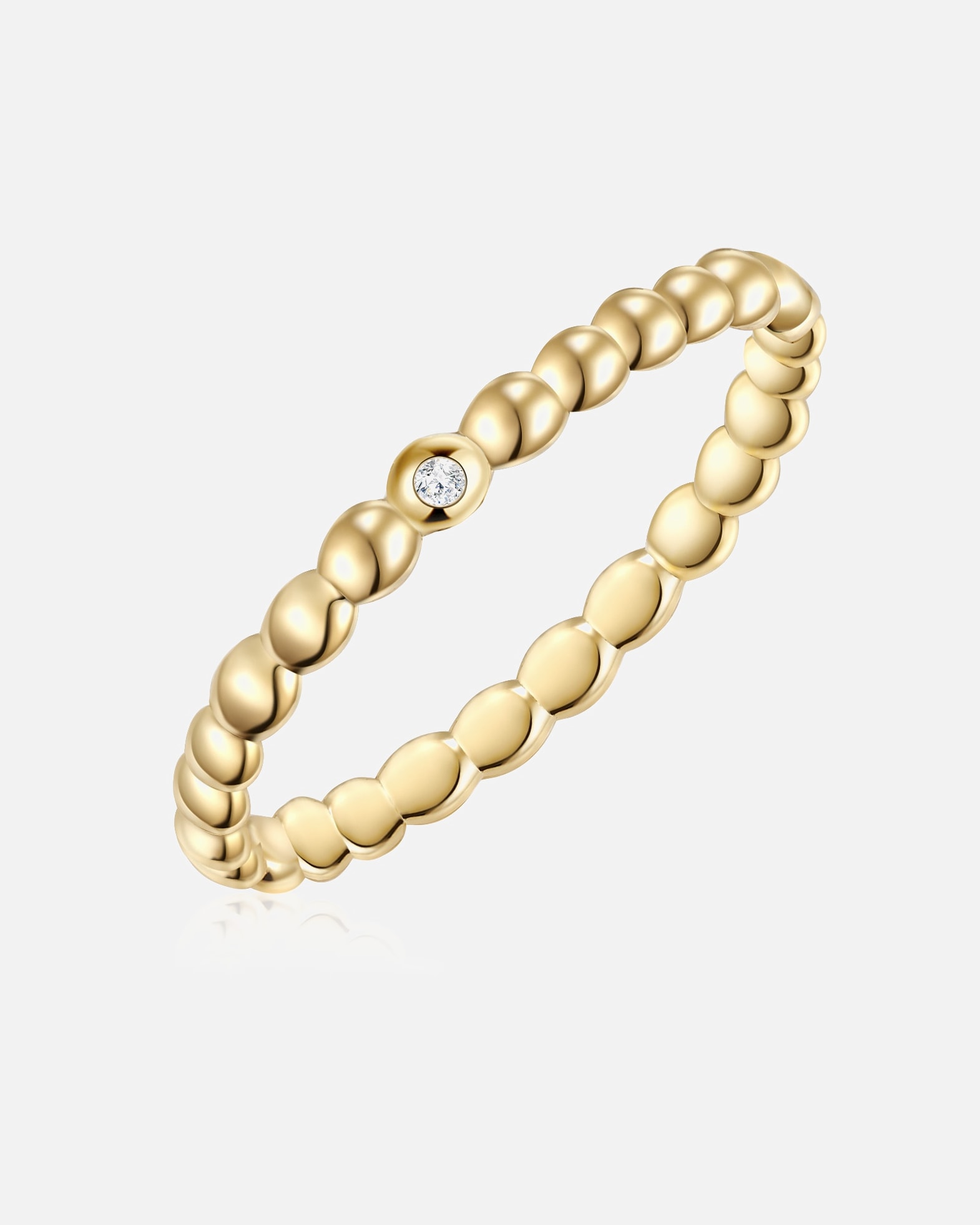 Bague pour Femme Glanzstücke München Bague en argent Argent sterling Oxyde de zirconium (CZ) en Or jaune 52