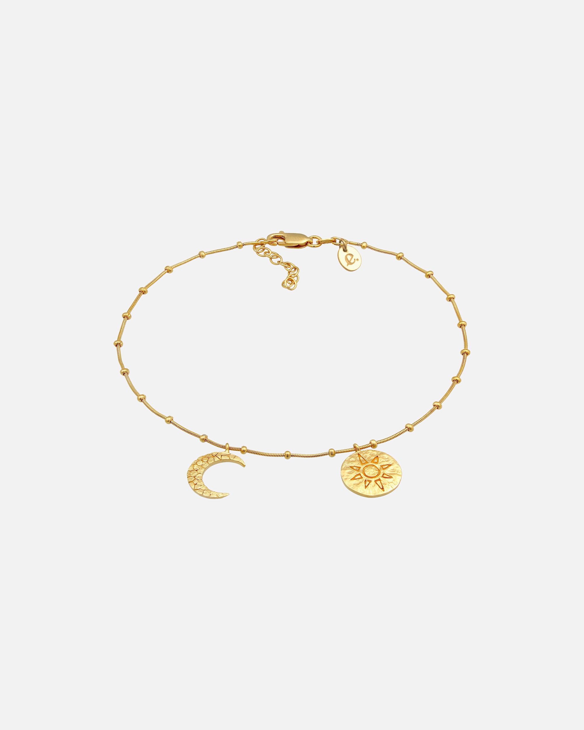 Bracelet pour Femme Elli Femme ElliSun Moon Blogger Réglable en Argent Sterling 925 Plaqué Or goldfarben