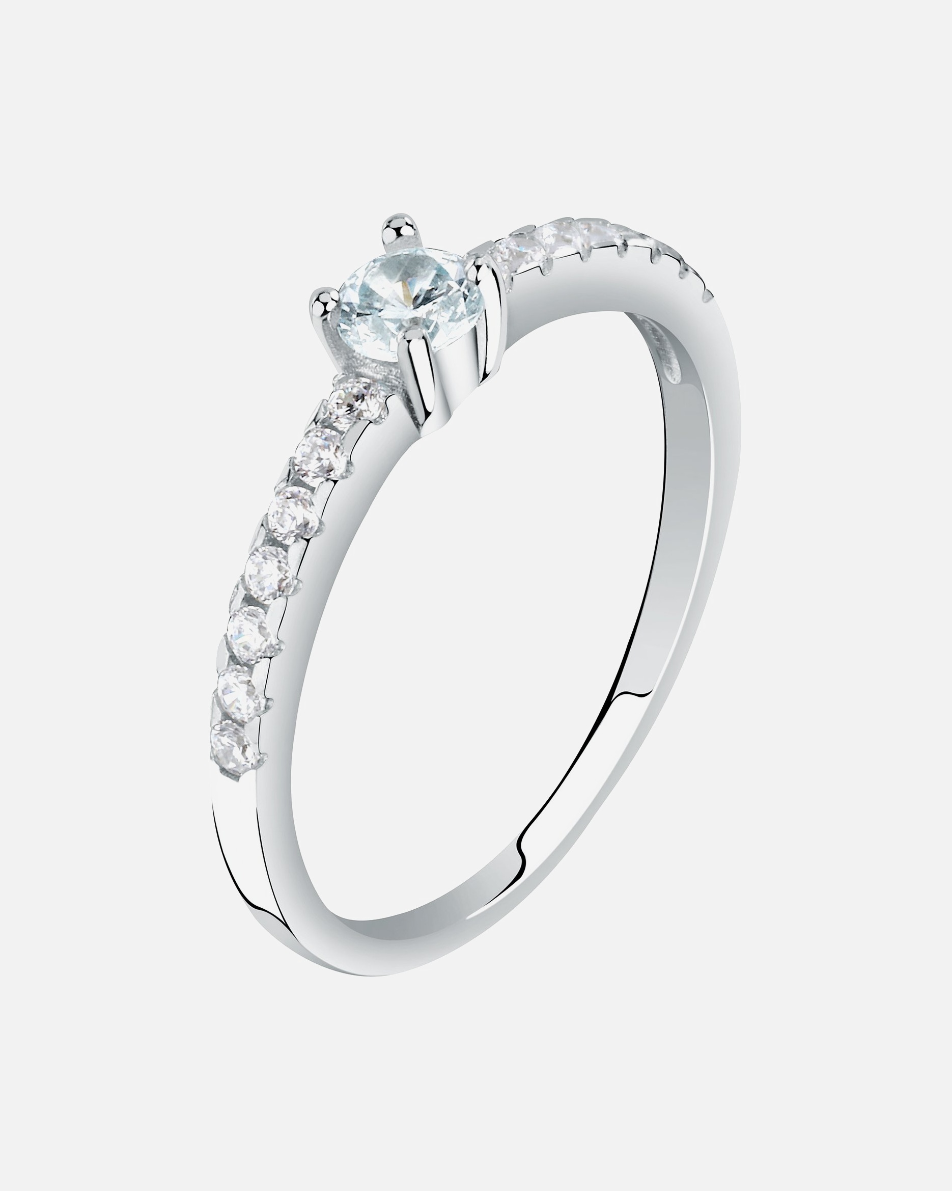 Bague pour Femme La Petite Story Default Brand Line Bagues argent, blanche 52