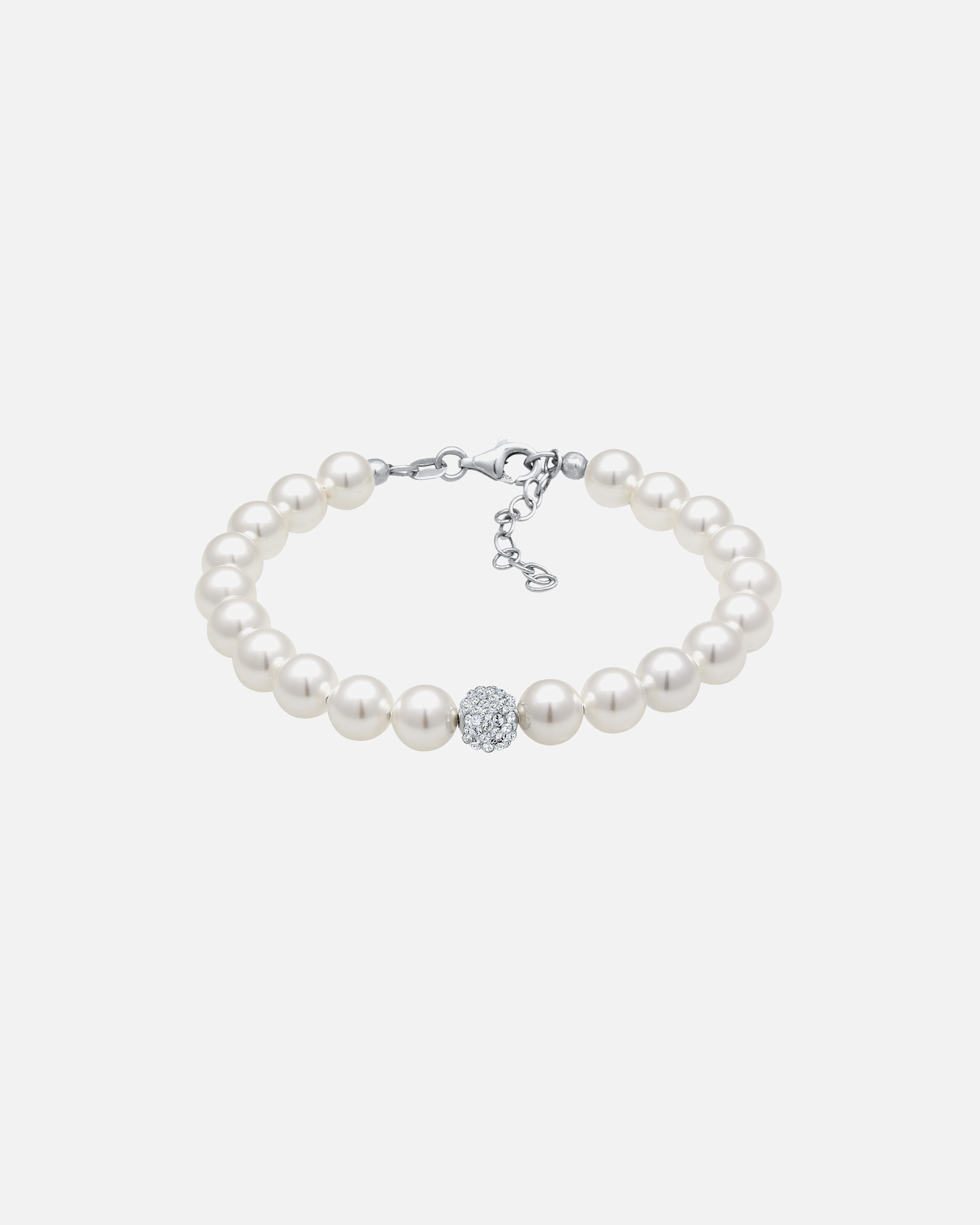 Bracelet pour Femme Elli Femmes Elégant avec Perles Synthétiques et Cristaux en Argent Sterling 925 16