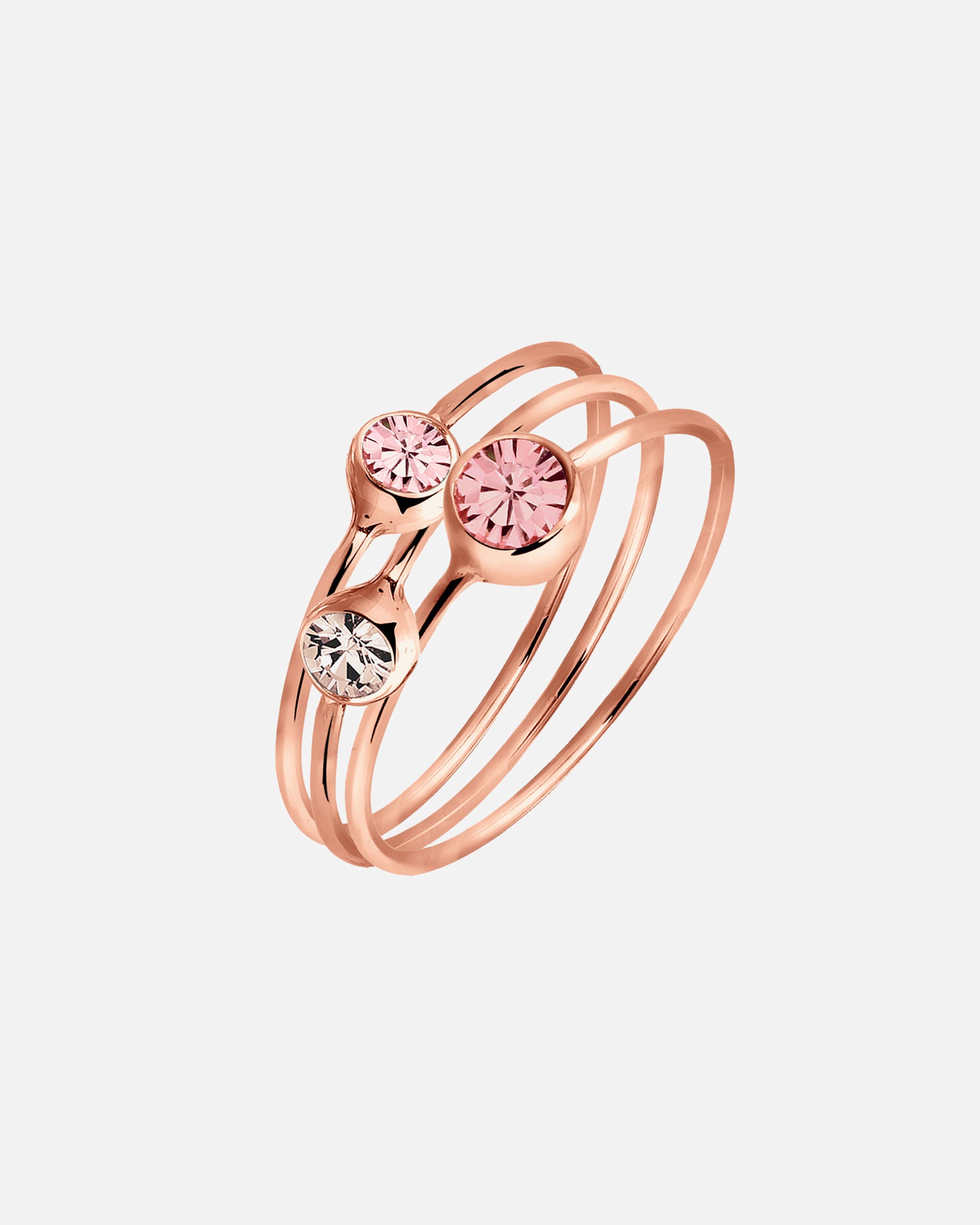 Bague pour Femme Elli Set de Cristaux Argent Sterling 925 Plaqué Or rose 44