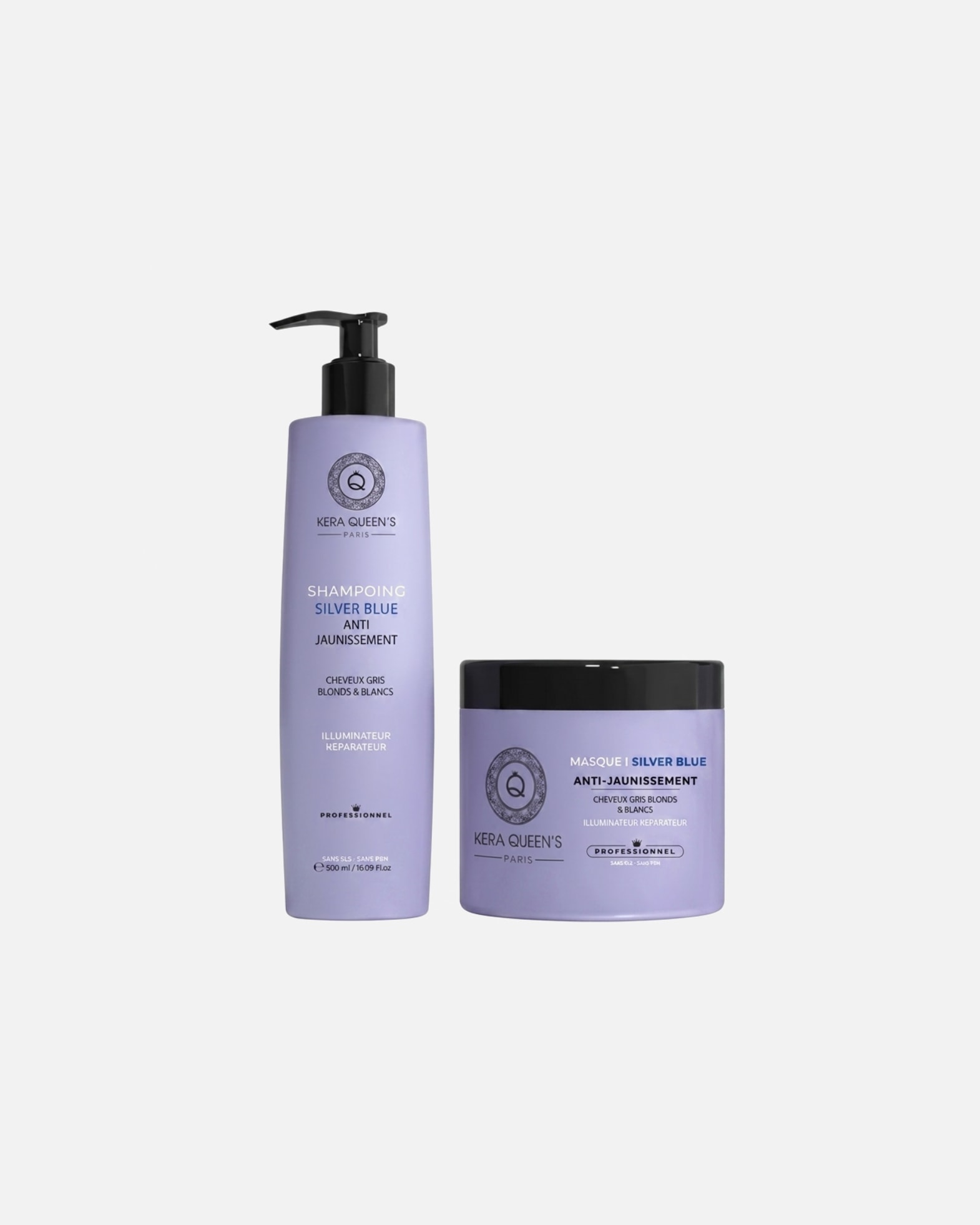Coffret soin cheveux pour Unisexe Kera Queen's Default Brand Line Silver Blue - Anti-Jaunissement Kit Duo