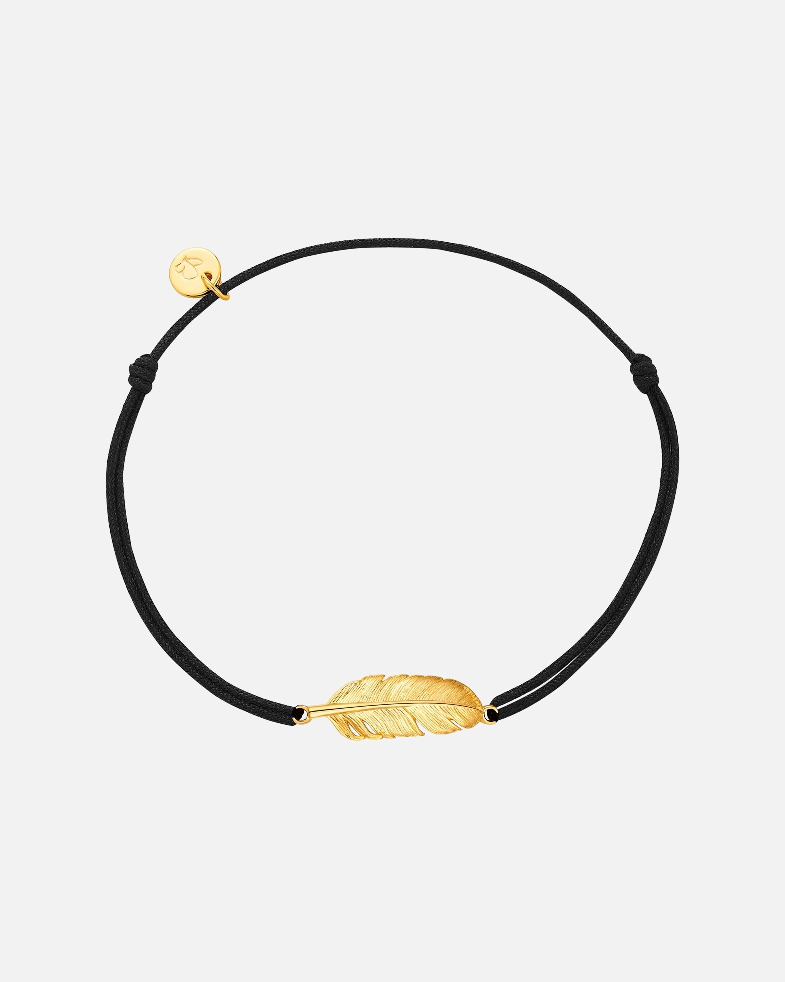 Bracelet pour Femme Glanzstücke München Bracelet Plume en Argent sterling en Or jaune Réglable 15,0 - 22,0 cm