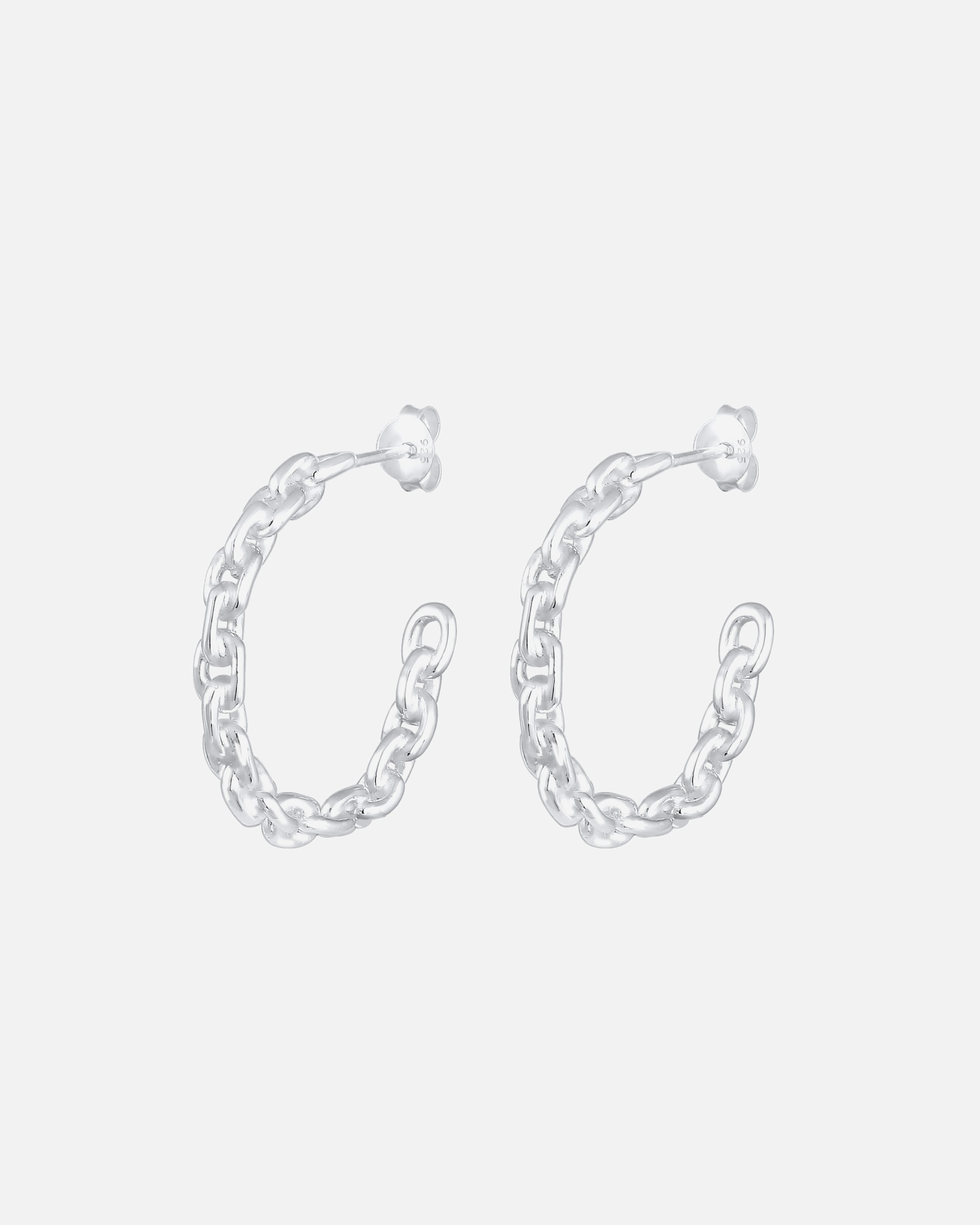 Boucles d'oreilles pour Femme Elli Creole Forme de Chaîne Boucles d'Oreilles Femme (925/1000) Argent silberfarben