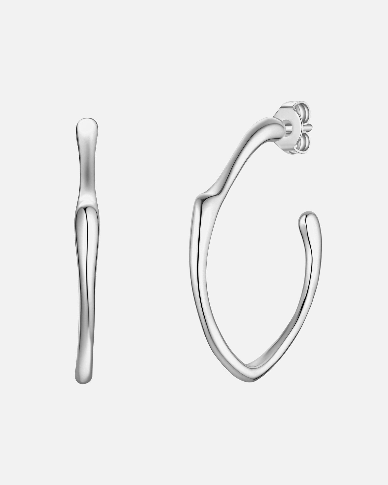 Créoles pour Femme Yokoamii Créoles en Laiton en argent 45,6 mm