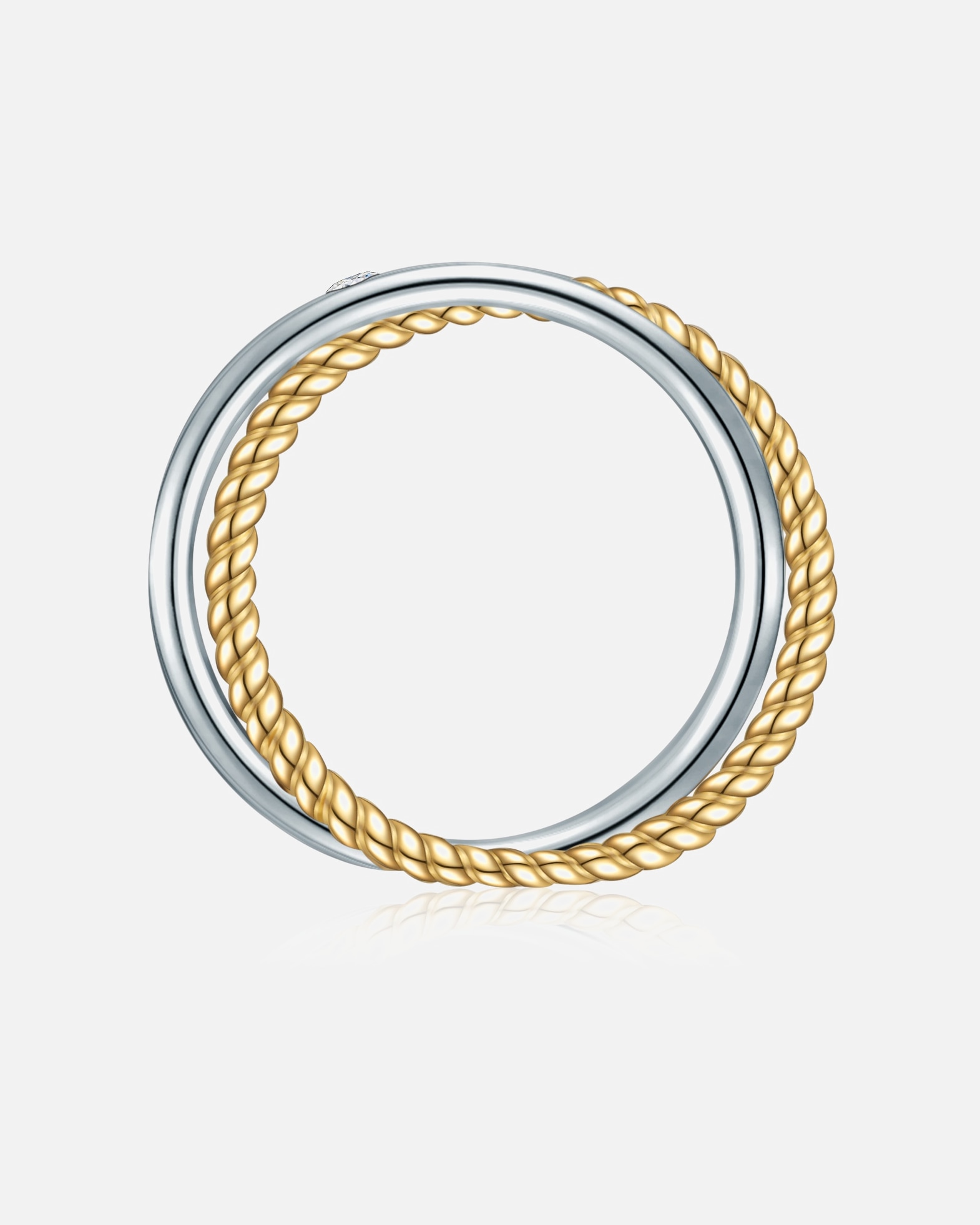 Bague pour Femme Lulu & Jane Bague Argent sterling Diamant en Argent/or jaune 58