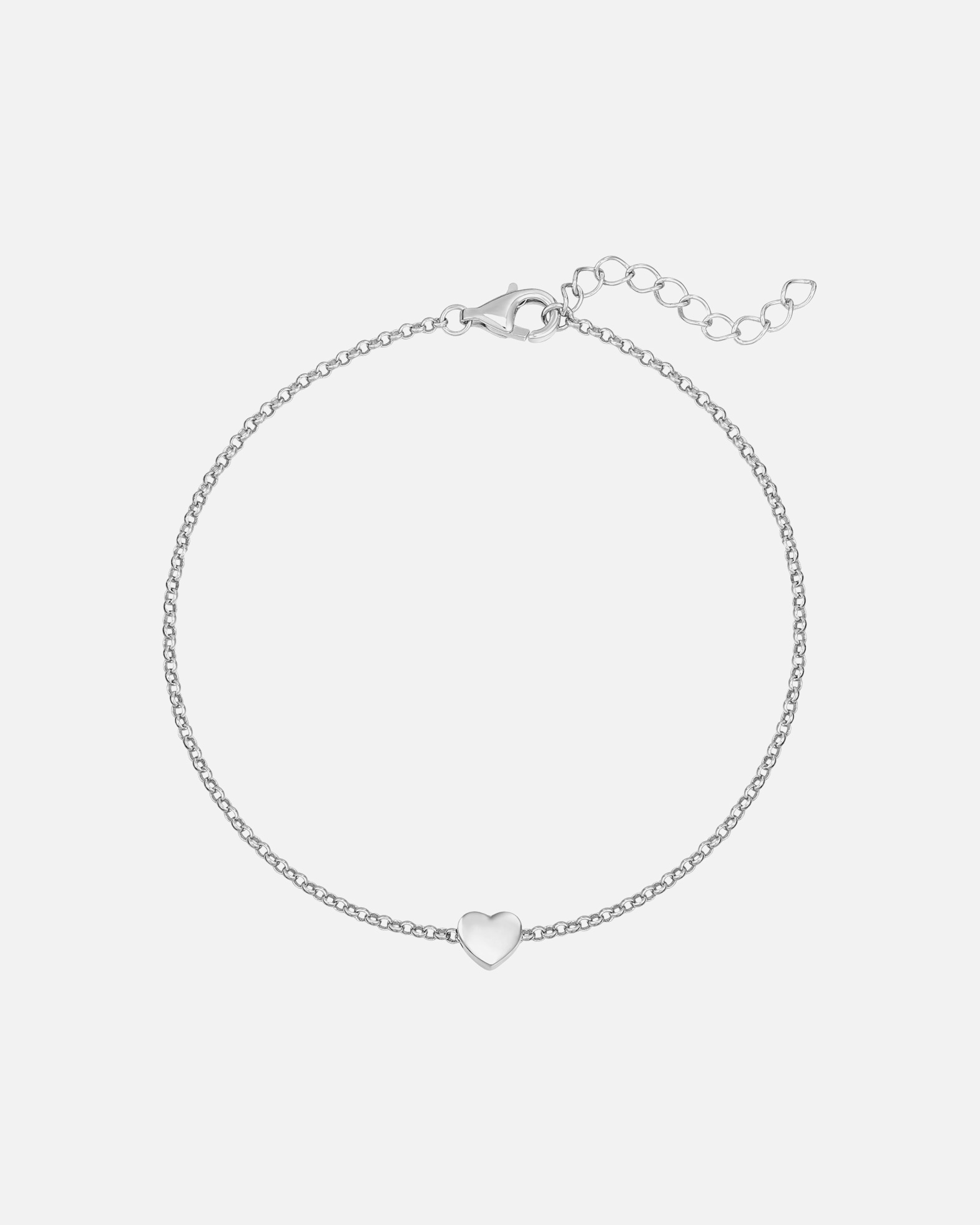 Bracelet pour Femme Rafaela Donata Bracelet Coeur en Argent sterling en Argent Longueur de base 18 cm + Rallonge 3 cm