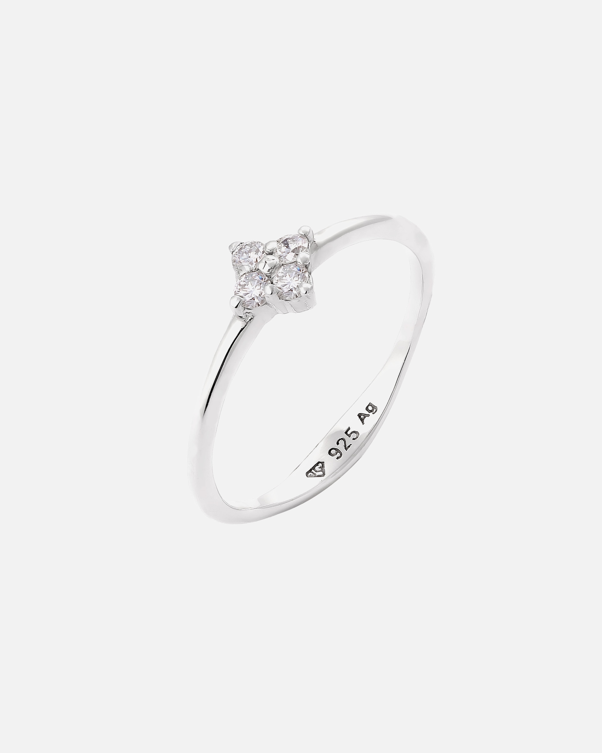 Bague pour Femme Elli DIAMONDS Bague Fleur Diamant de Laboratoire Blanc Brillant (0.14 ct) 925 Sterling Silver 56