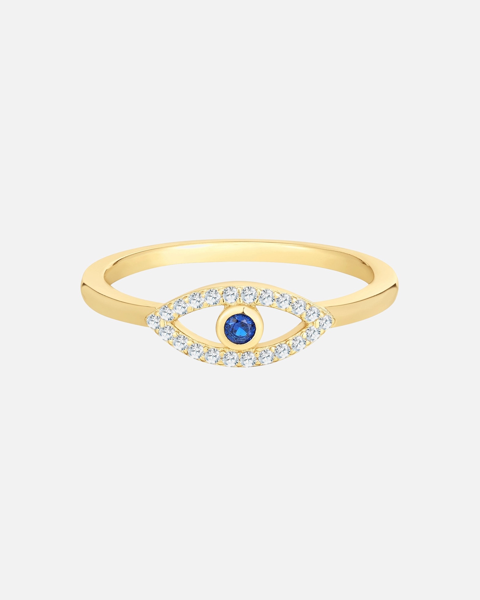 Bague pour Femme Bague Œil omniscient en Argent sterling en Or jaune 54