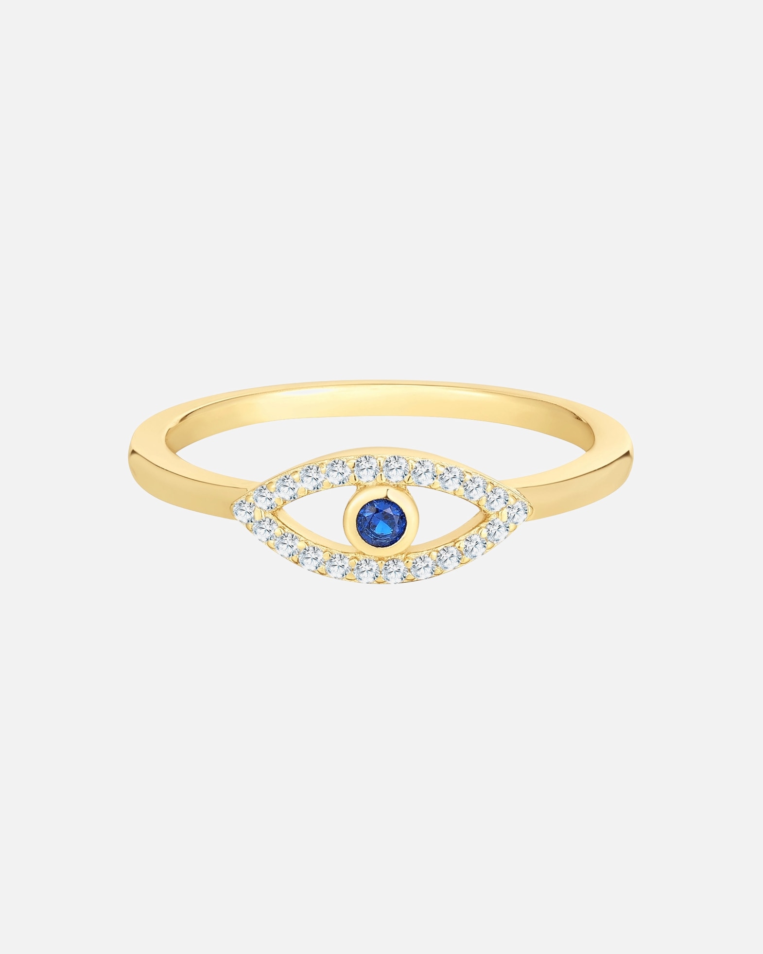 Bague pour Femme Glanzstücke München Bague Œil omniscient en Argent sterling en Or jaune 50