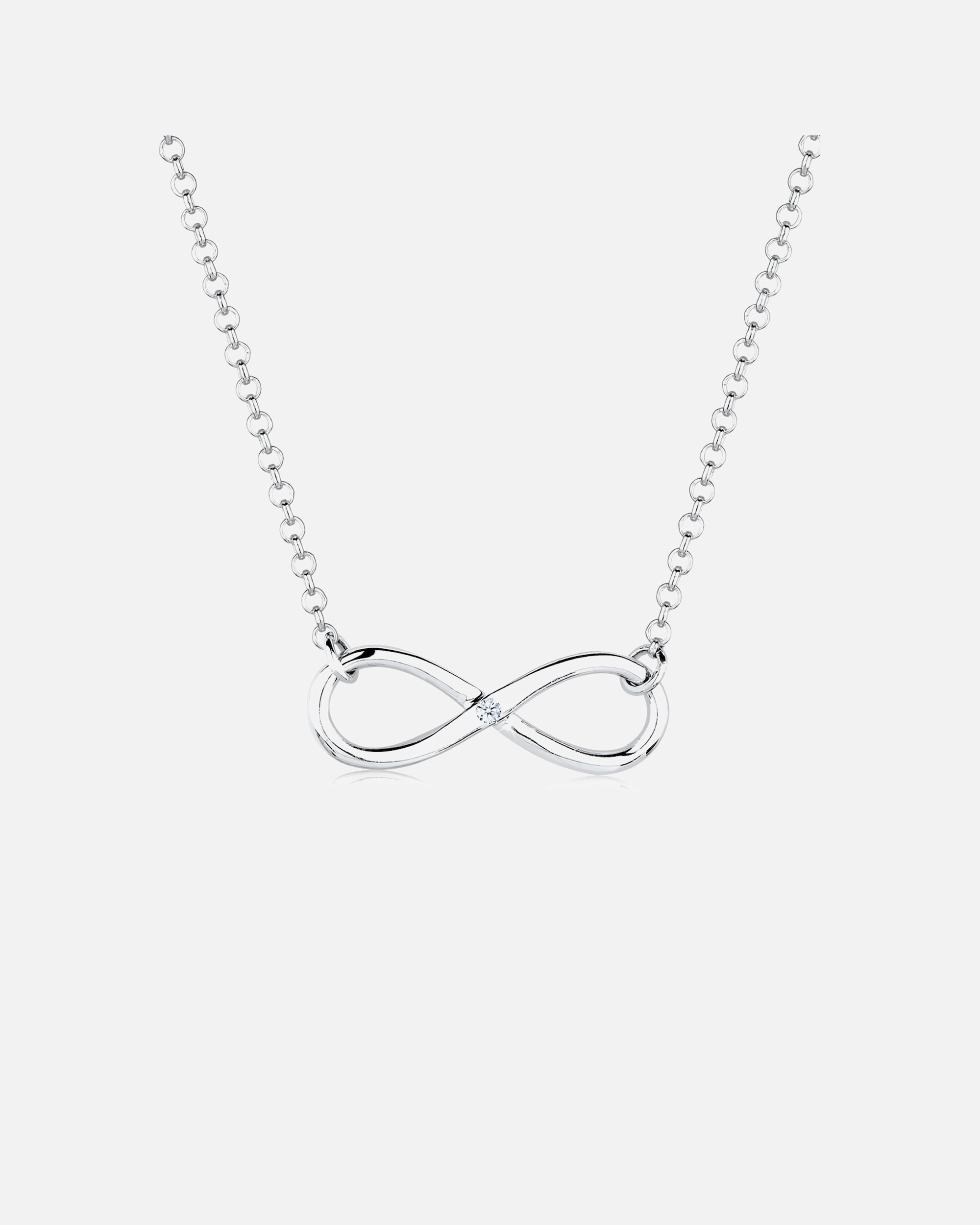 Collier pour Femme Infinity Pure Diamant (0.03 ct.) 925 Argent Weiß